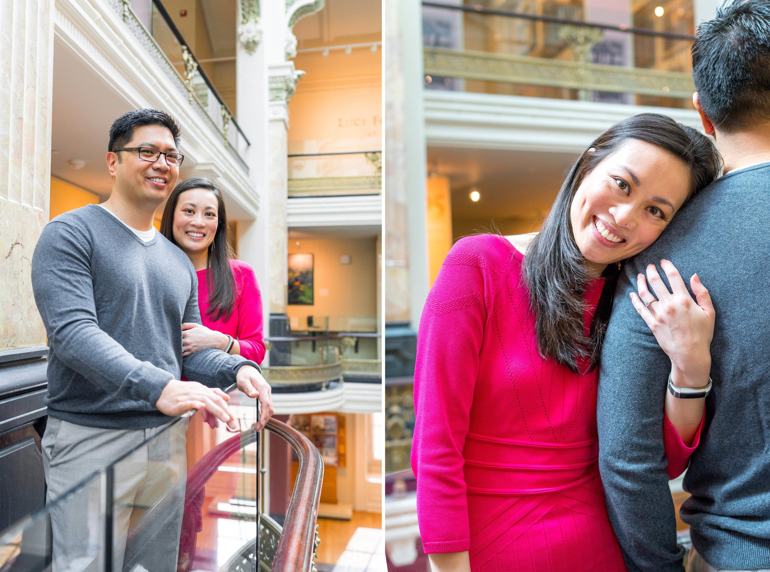Engagement session in the west wing of the national portrait gallery