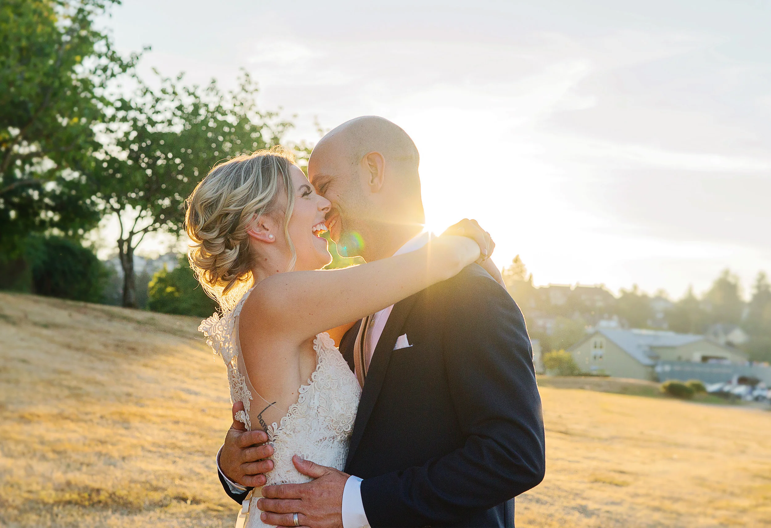 Sunset wedding photos mt baker rowing sailing center