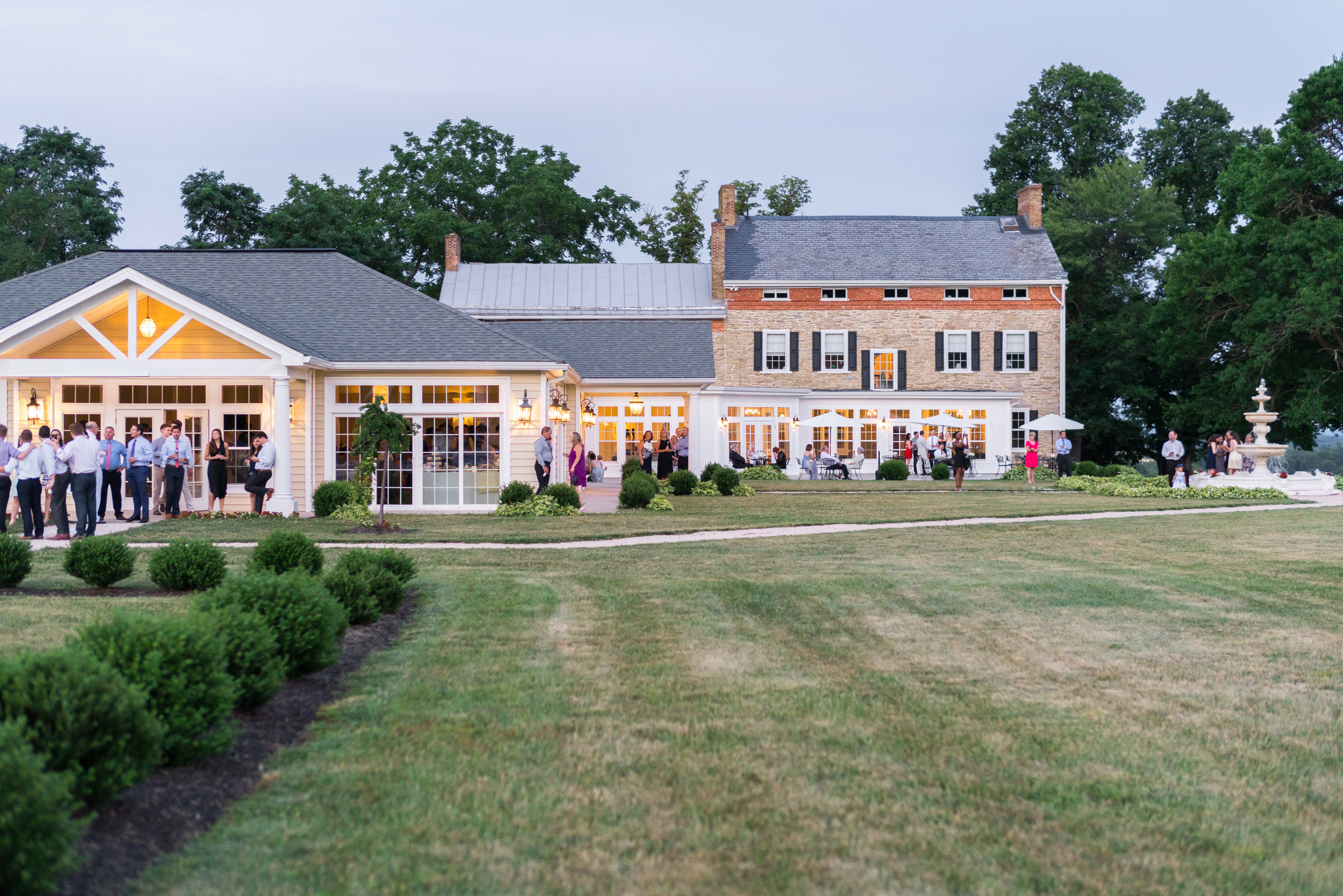 Sunset reception photos at Springfield Manor Winery and Distillery