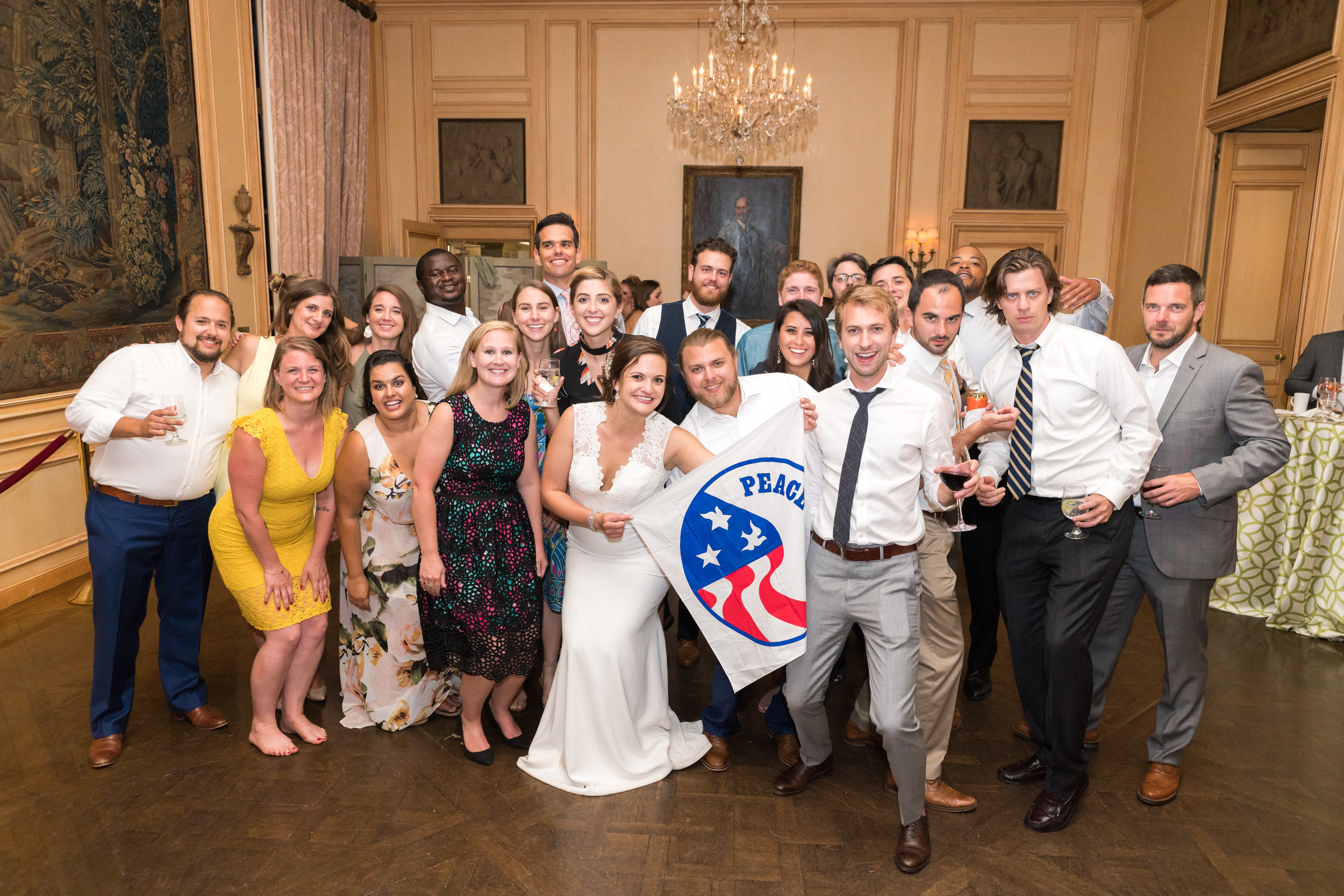 Peace Corps group wedding photo at Meridian House