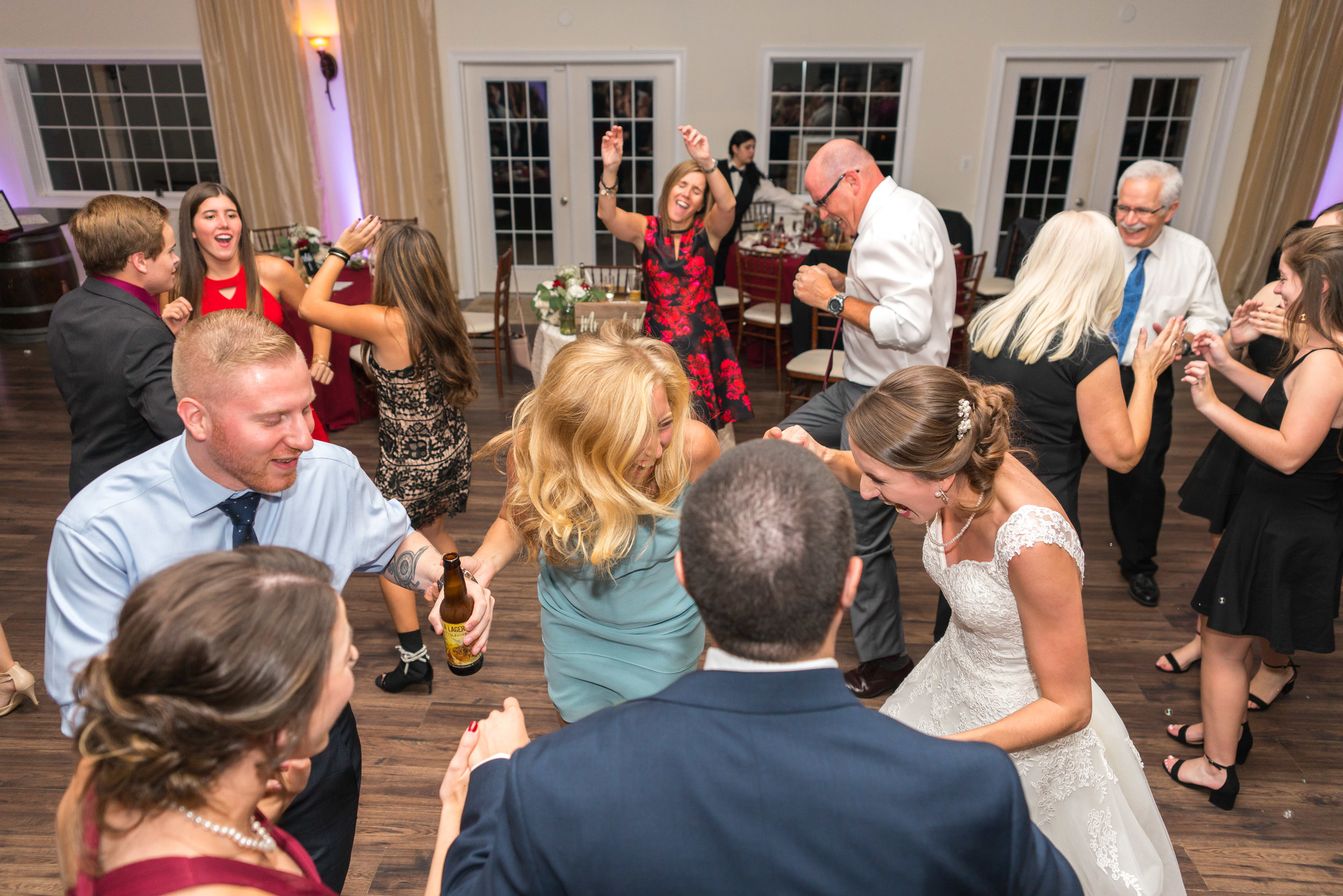 Bride dancing with her friends at Leesburg wedding