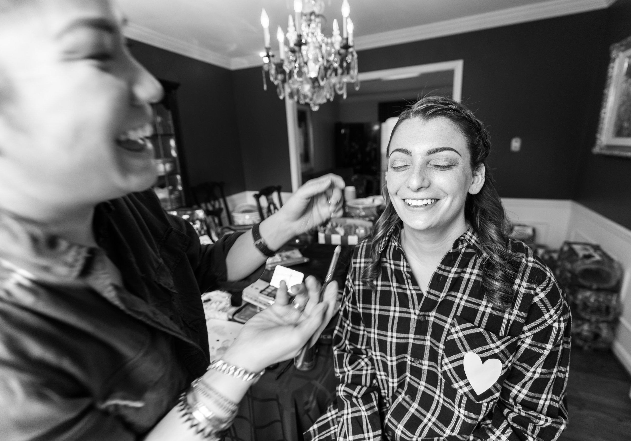 Bride getting ready in Chevy Chase Maryland