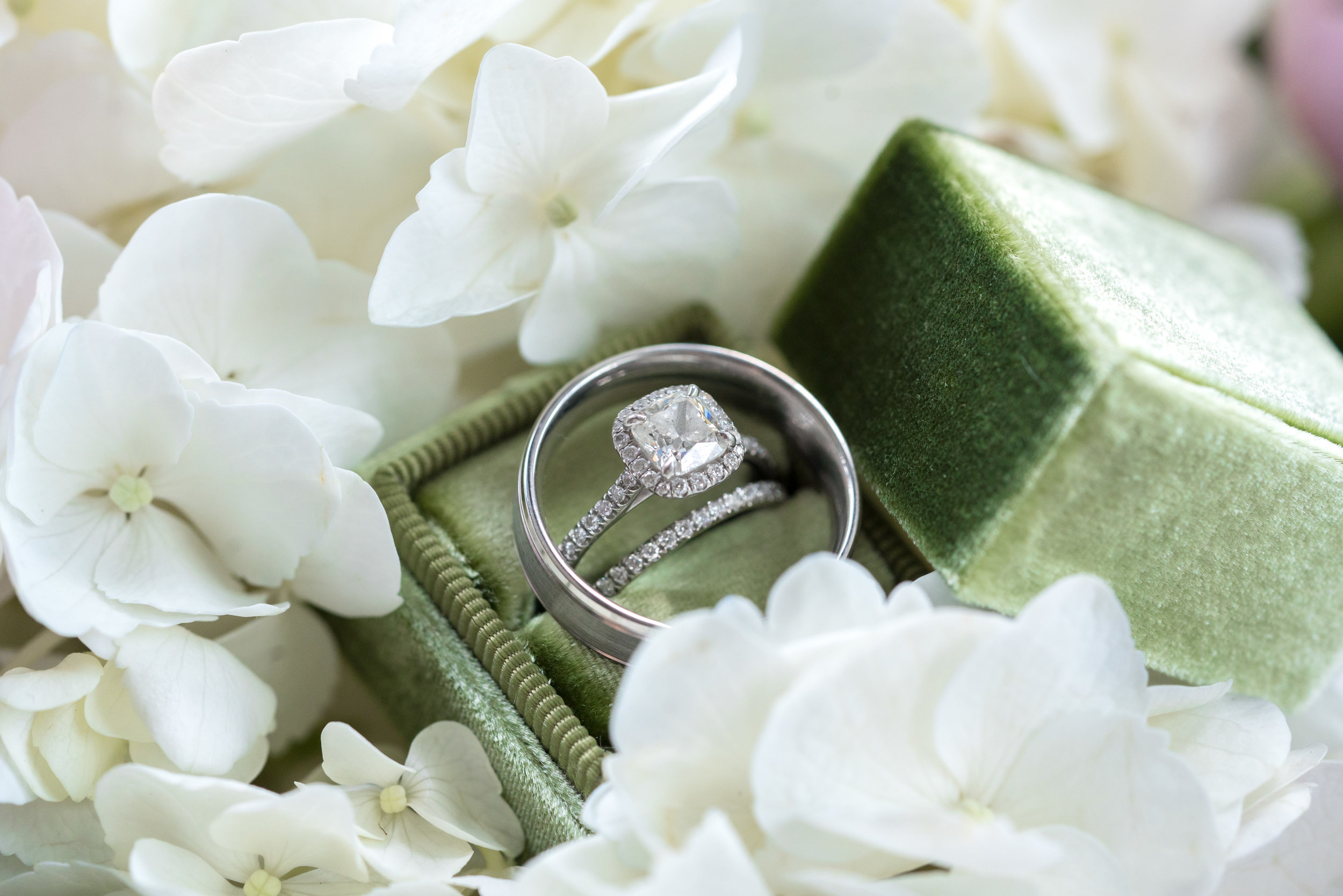 Close up ring shot with 90mm macro lens and Sony a7riii at wedding 