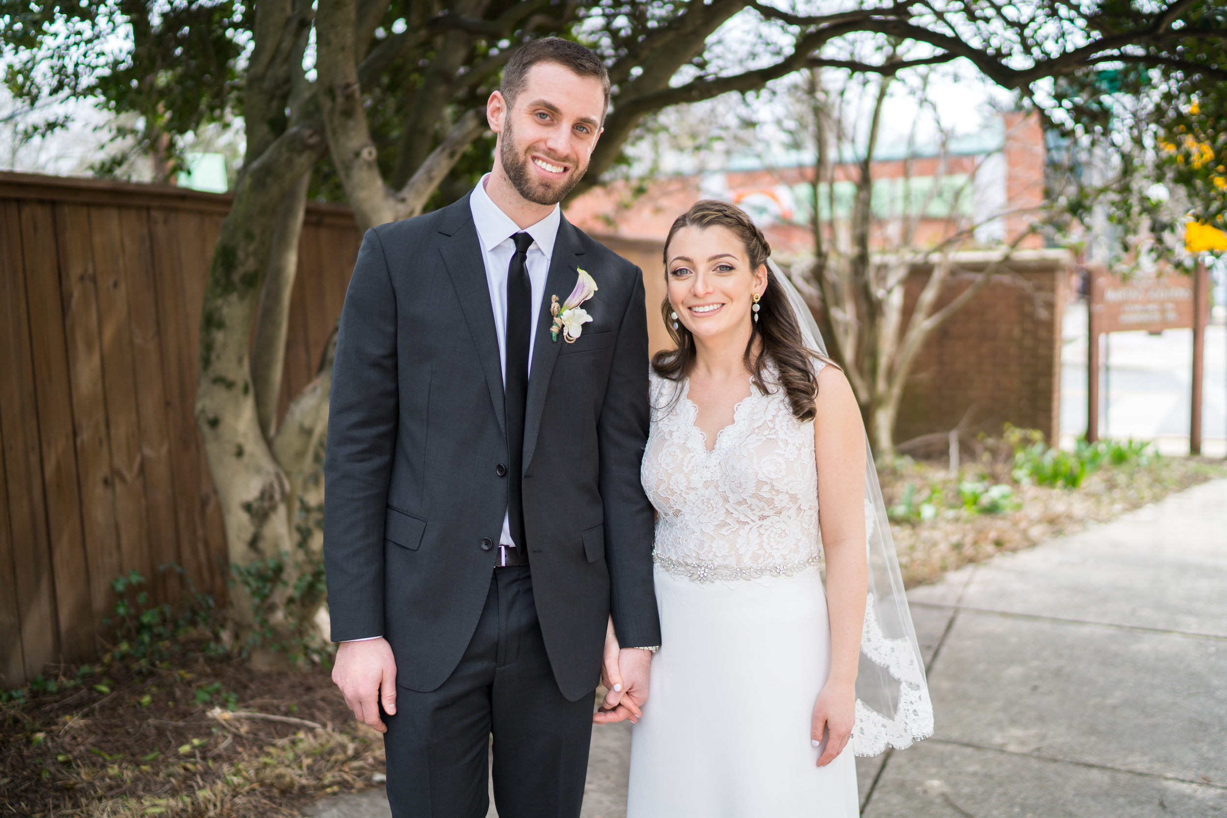 Bride and groom portraits in Chevy Chase Maryland wedding