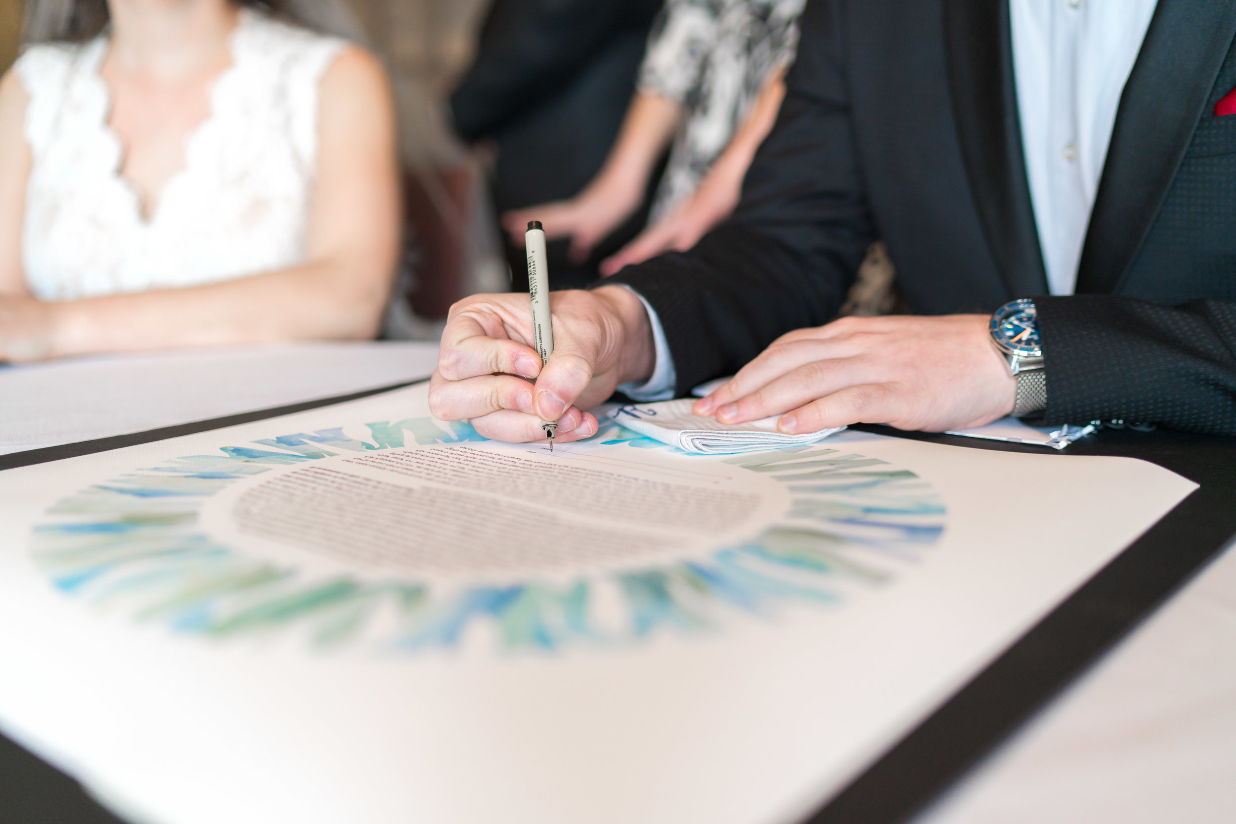 Ketubah signing at Maryland Jewish wedding