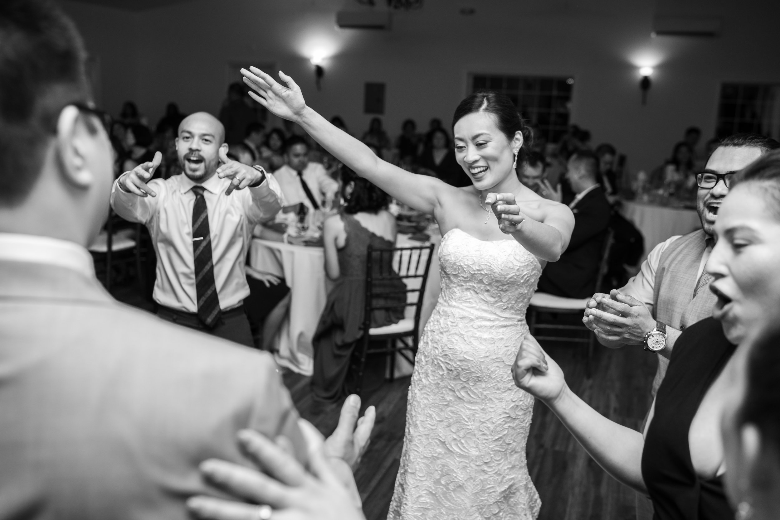 Bride on the dance floor at Lost Creek Winery reception hall