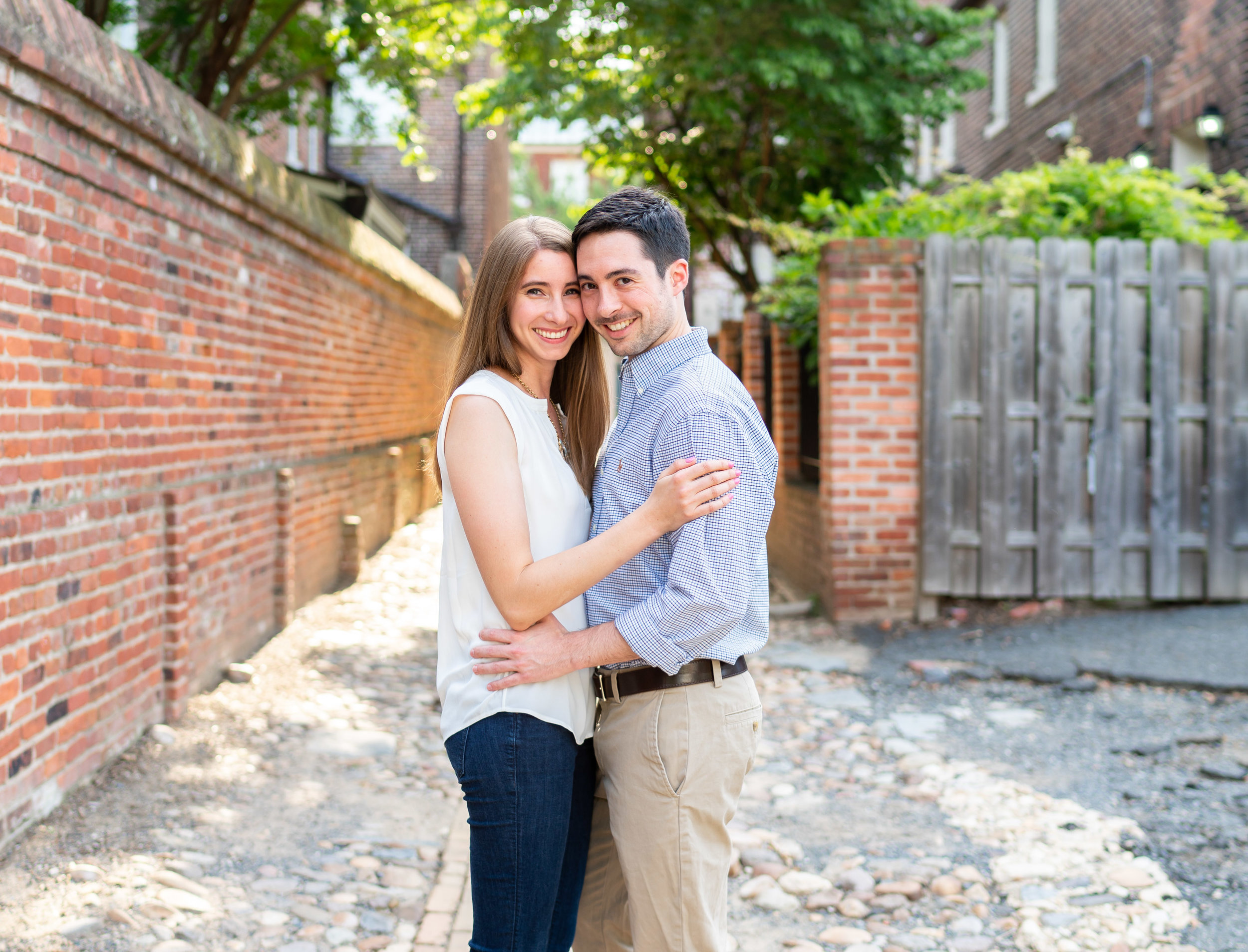 Wales Alley engagement session in Old Town Alexandria