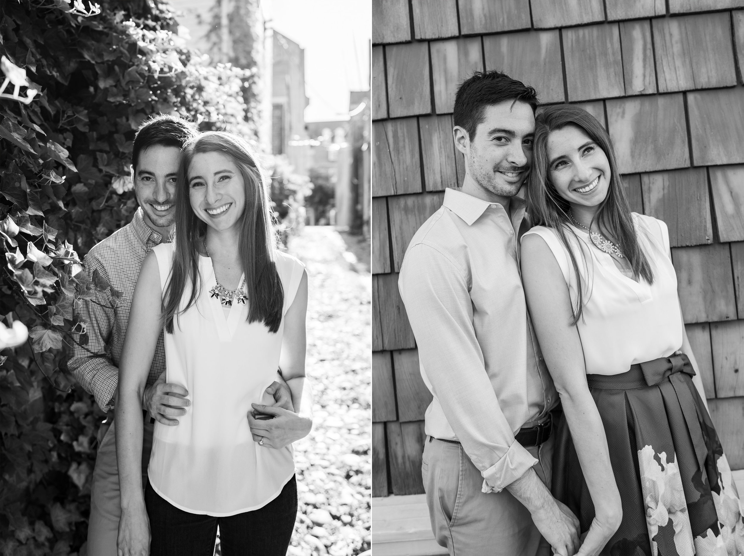 Engagement photos in old town alexandria in black and white