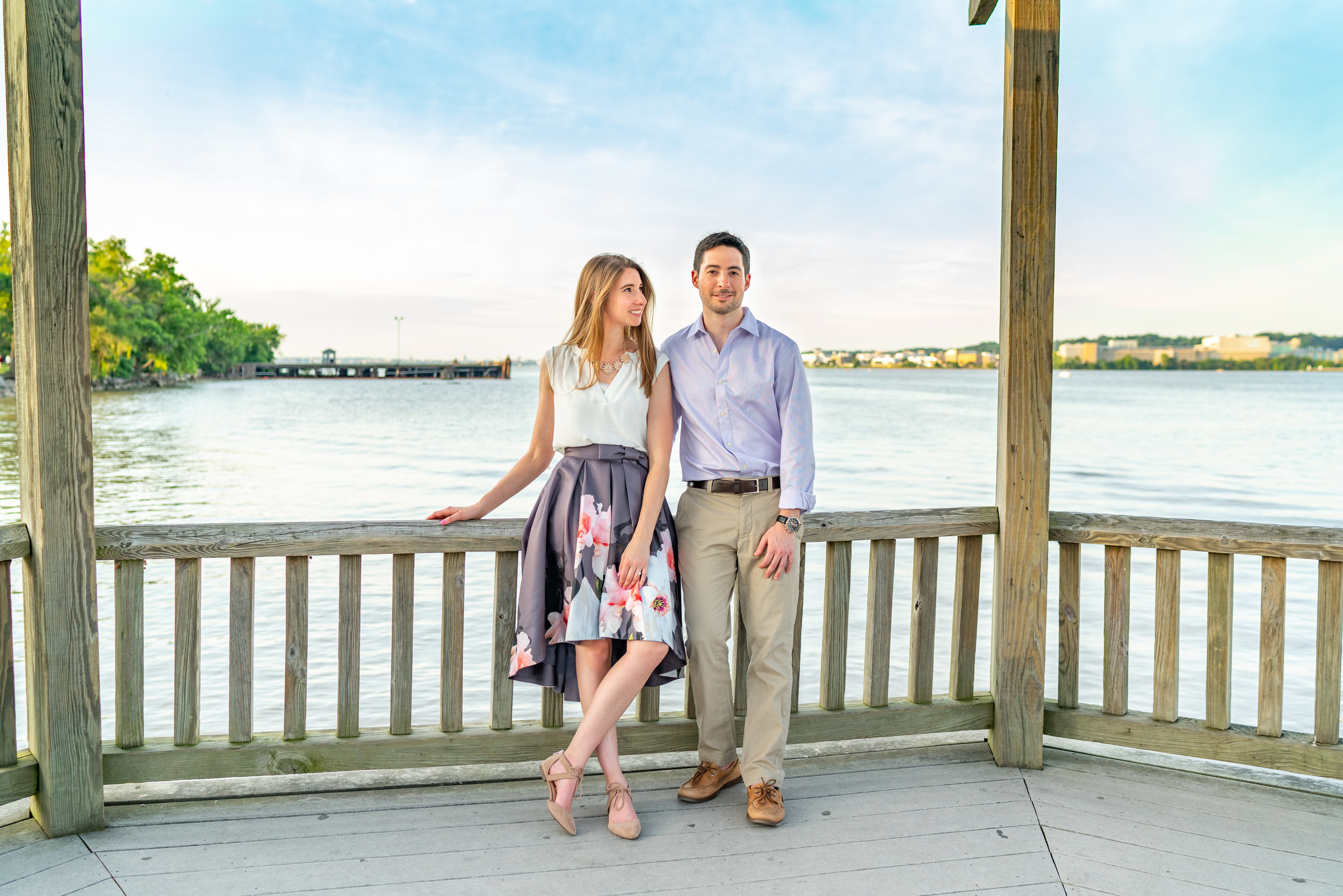 Dock engagement photos at Alexandria Virginia waterfront