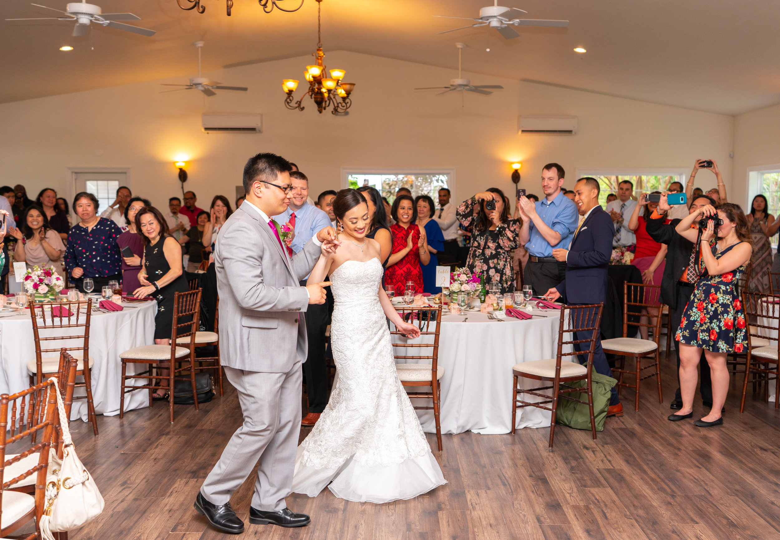 First dance at Chinese Filipino wedding at Harvest House at Lost Creek Winery