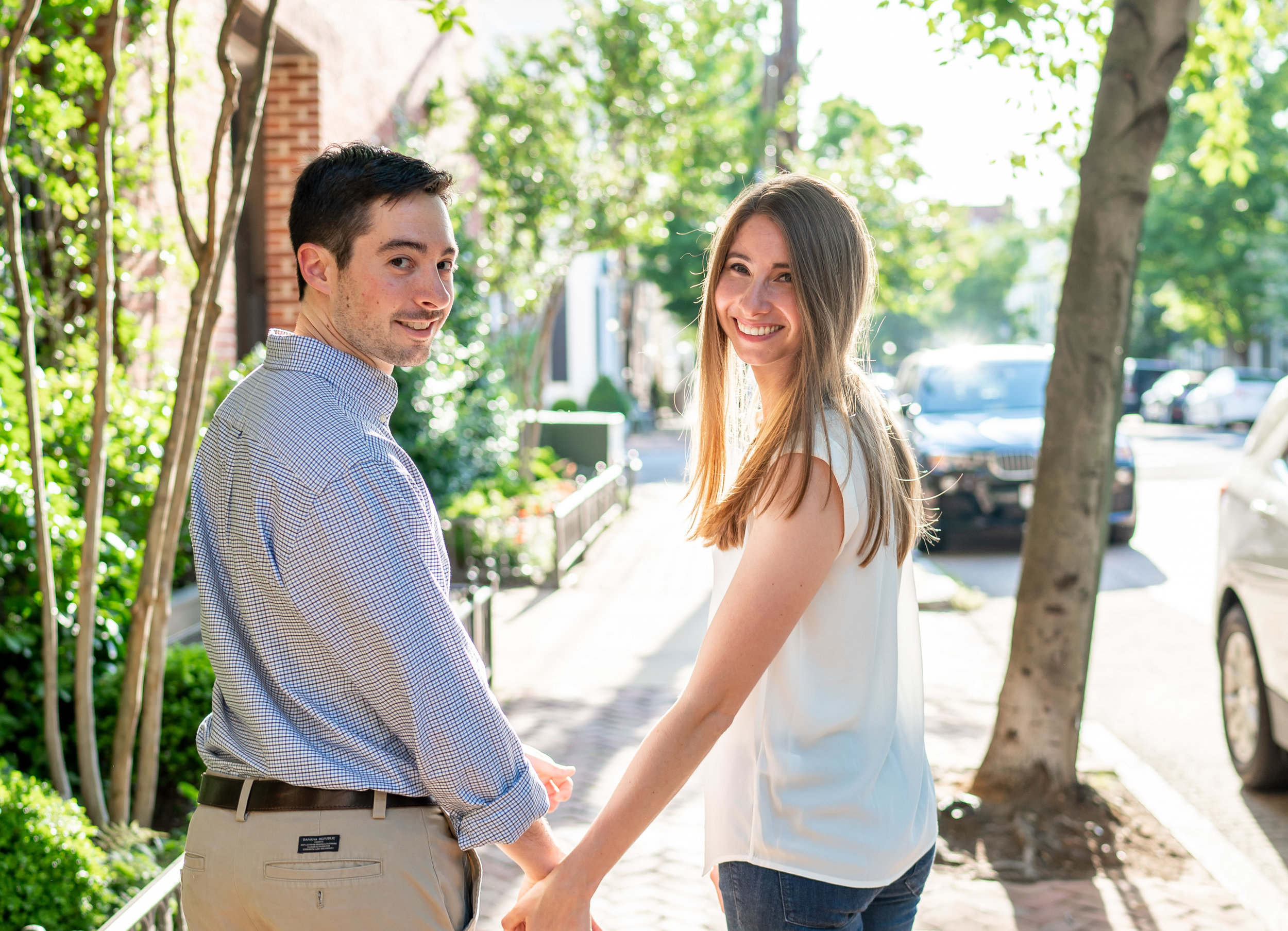 Sony a7riii and 35mm lens engagement session in Alexandria