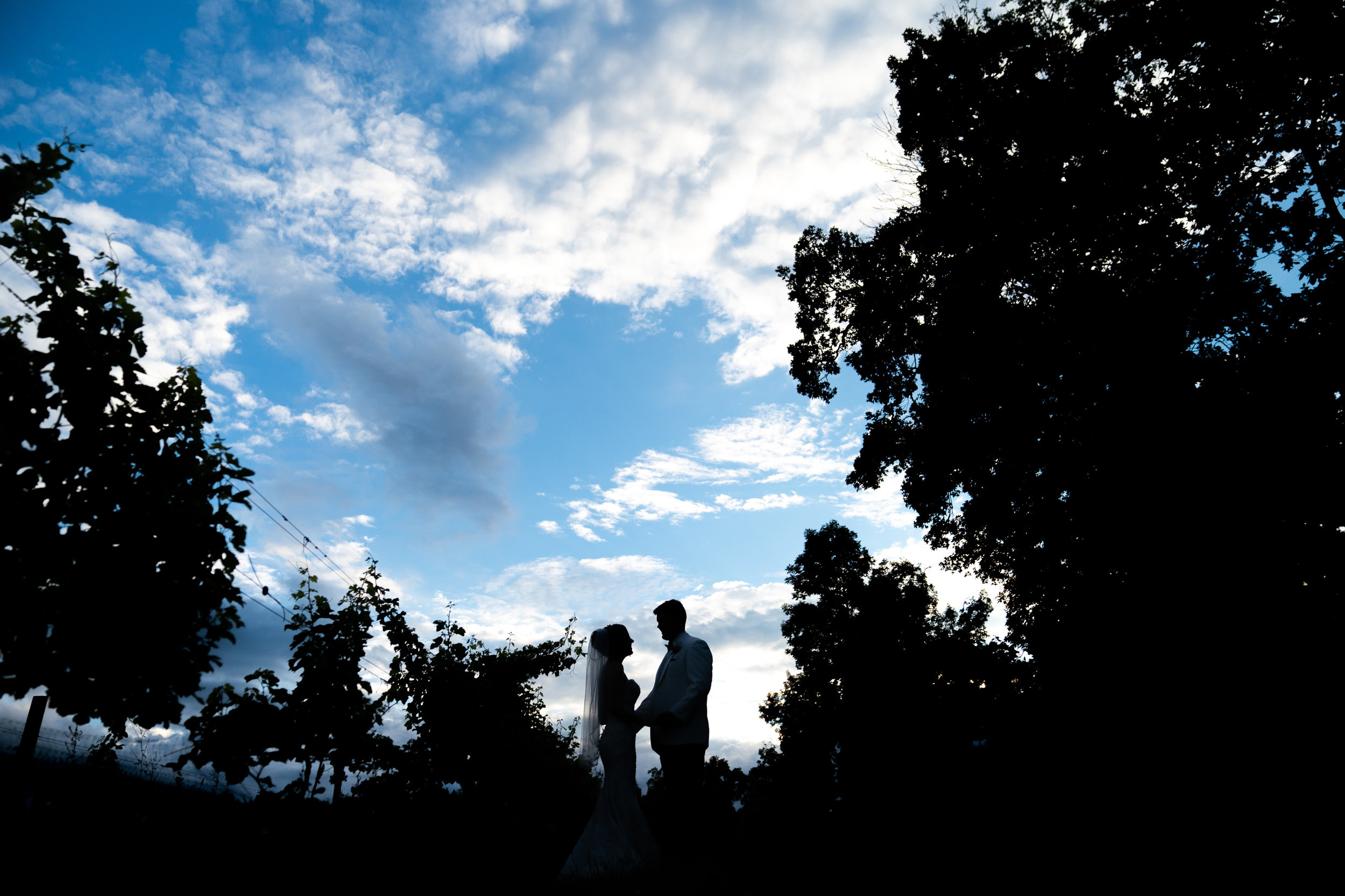 Dramatic sky at Harvest House at Lost Creek Winery wedding