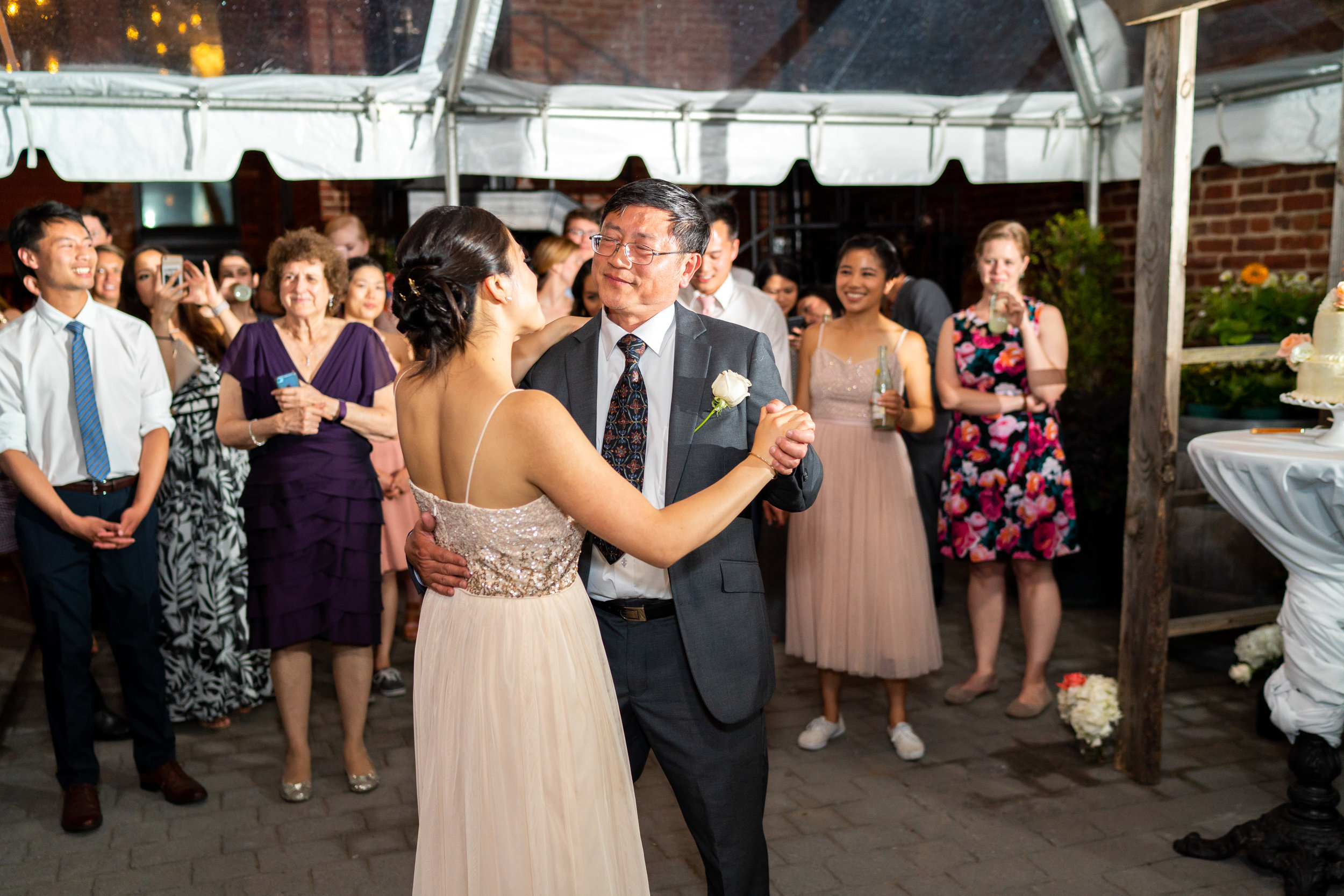 Father daughter dance with bride at Gallery O on H wedding