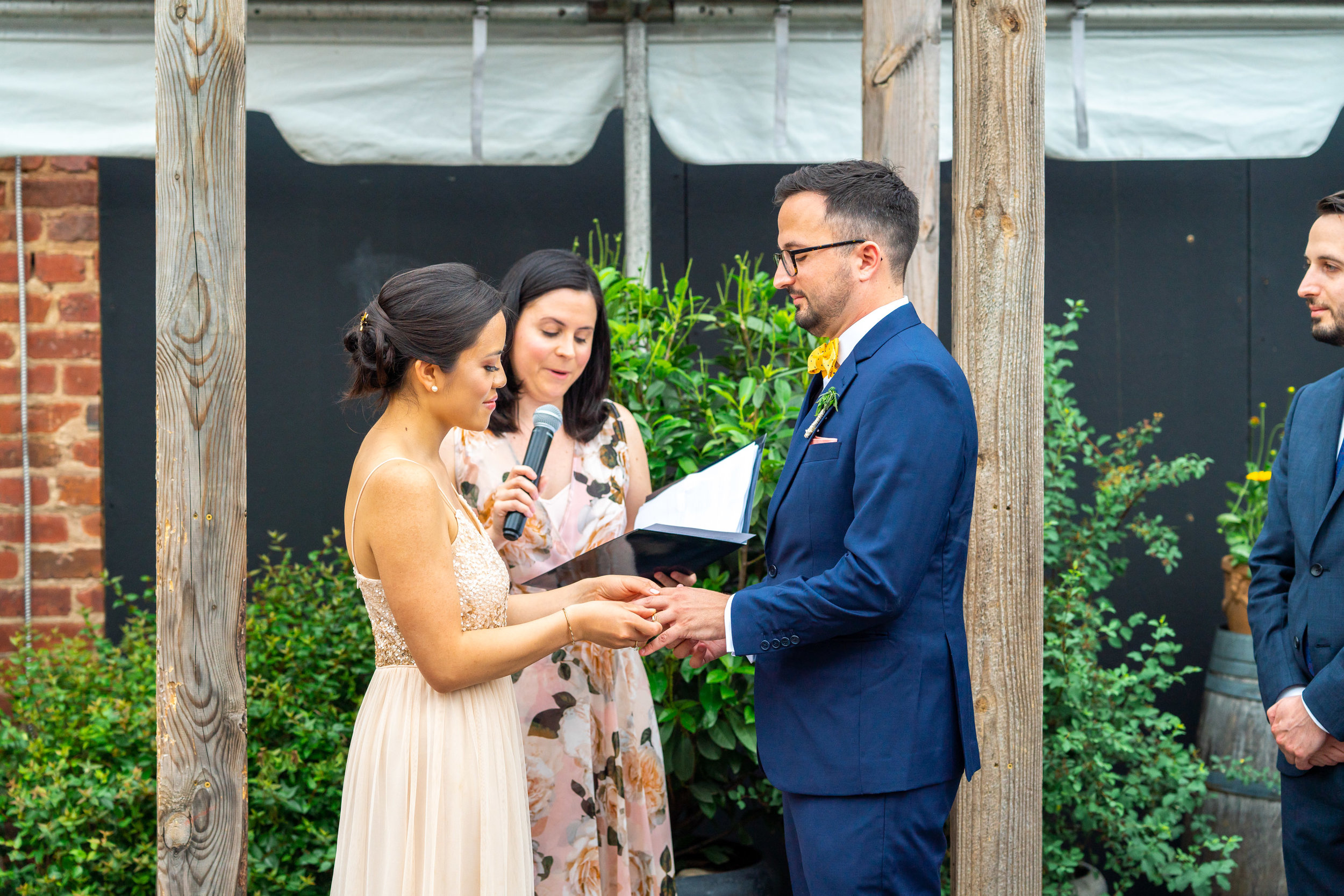 Gallery O on H wedding ceremony bride and groom by Jessica Nazarova