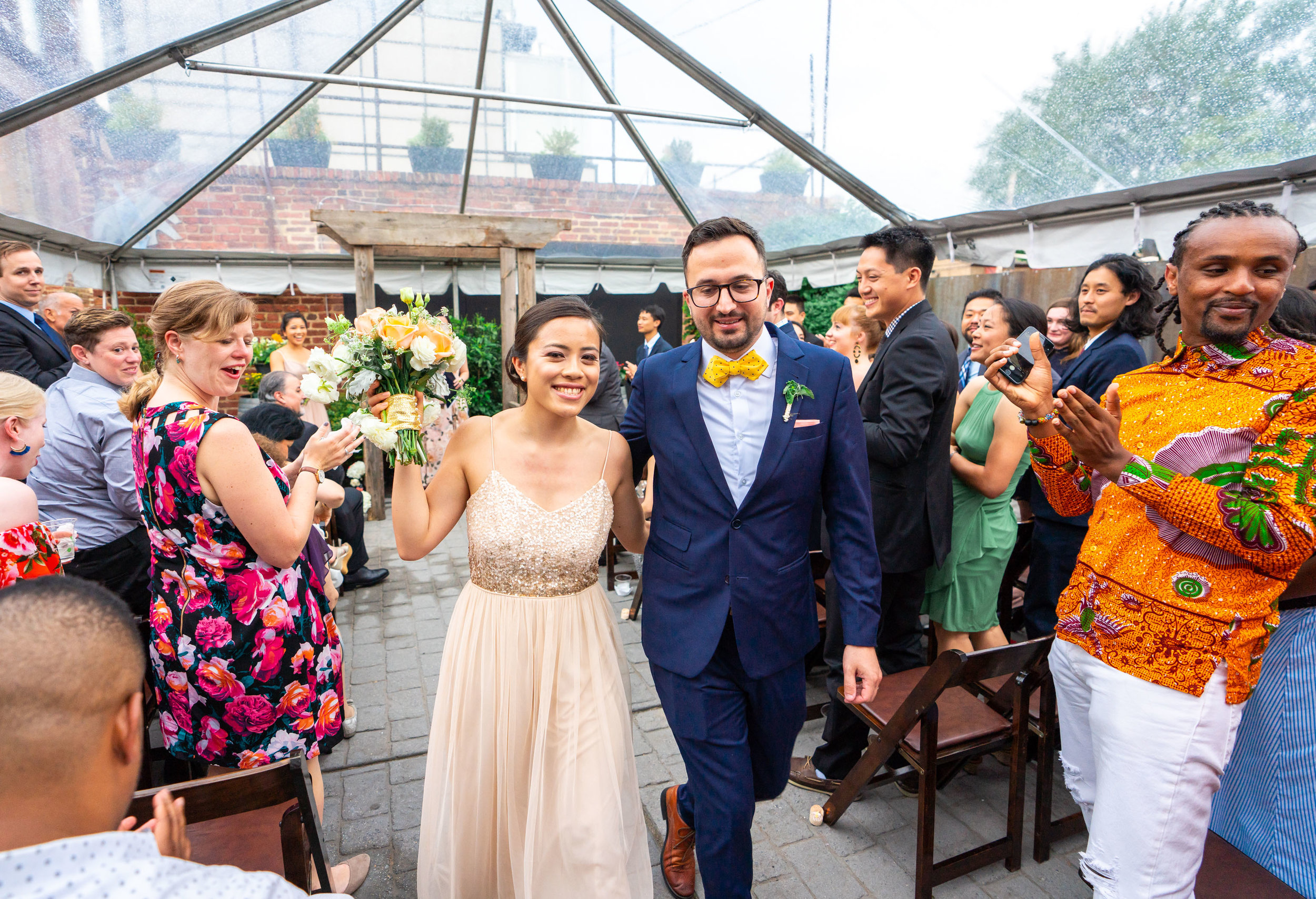 Wedding ceremony at urban venue Gallery OonH in DC by Jessica Nazarova