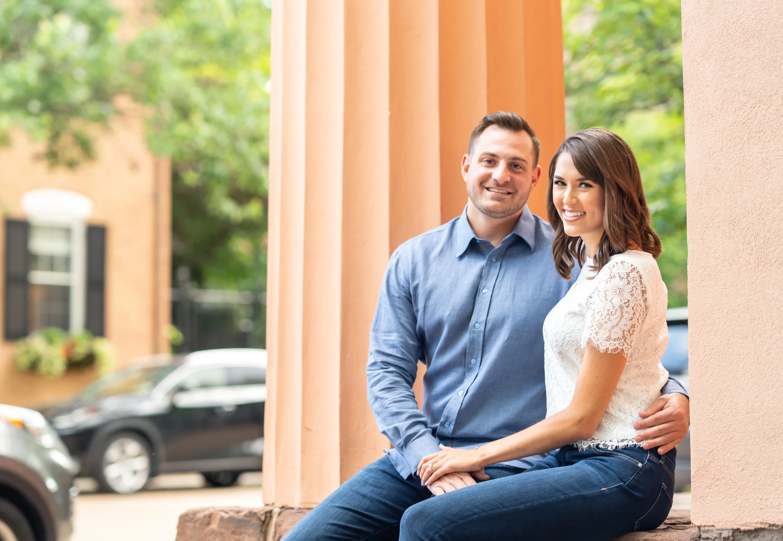 engagement photo at athenaeum in alexandria