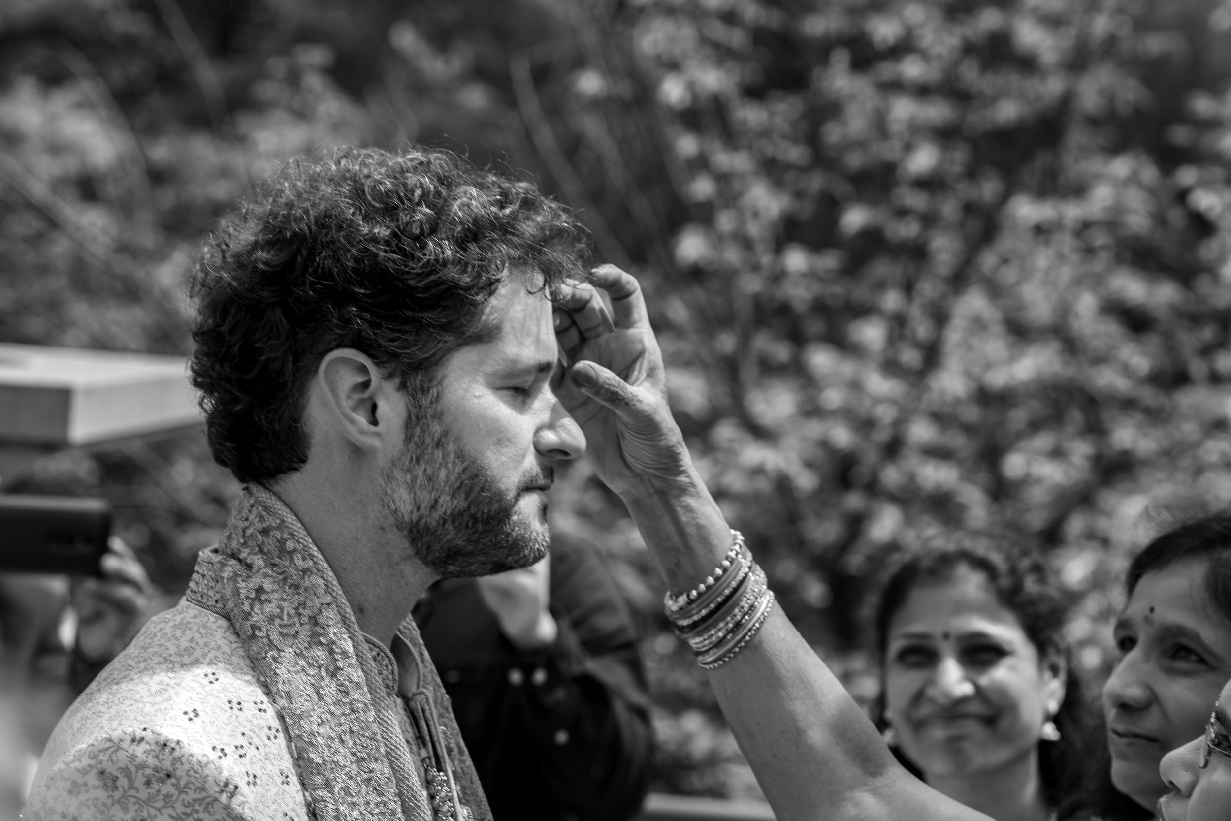 Groom during the baraat before indian wedding ceremony in maryland