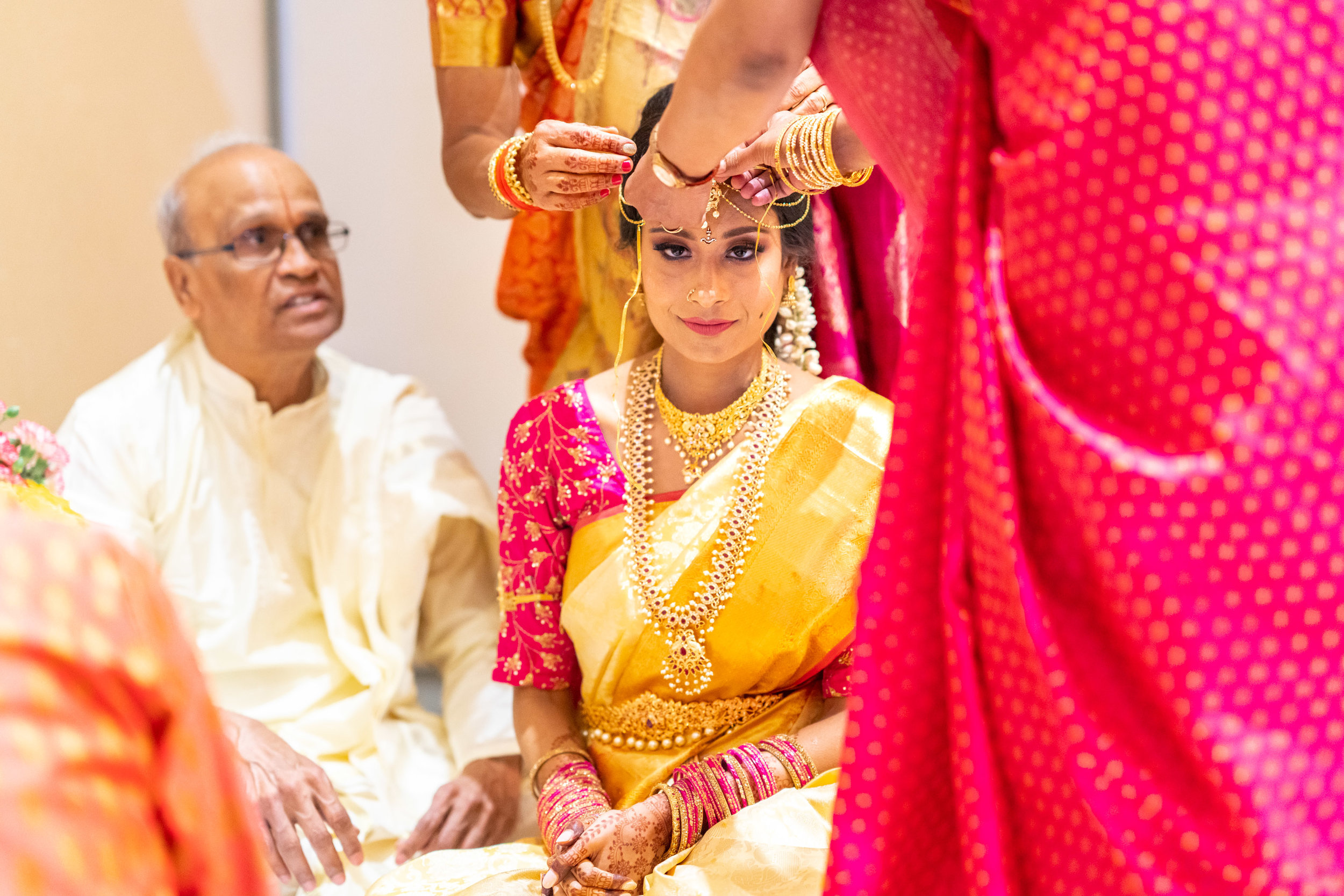 Indian bride amazing photo during the puja ceremony