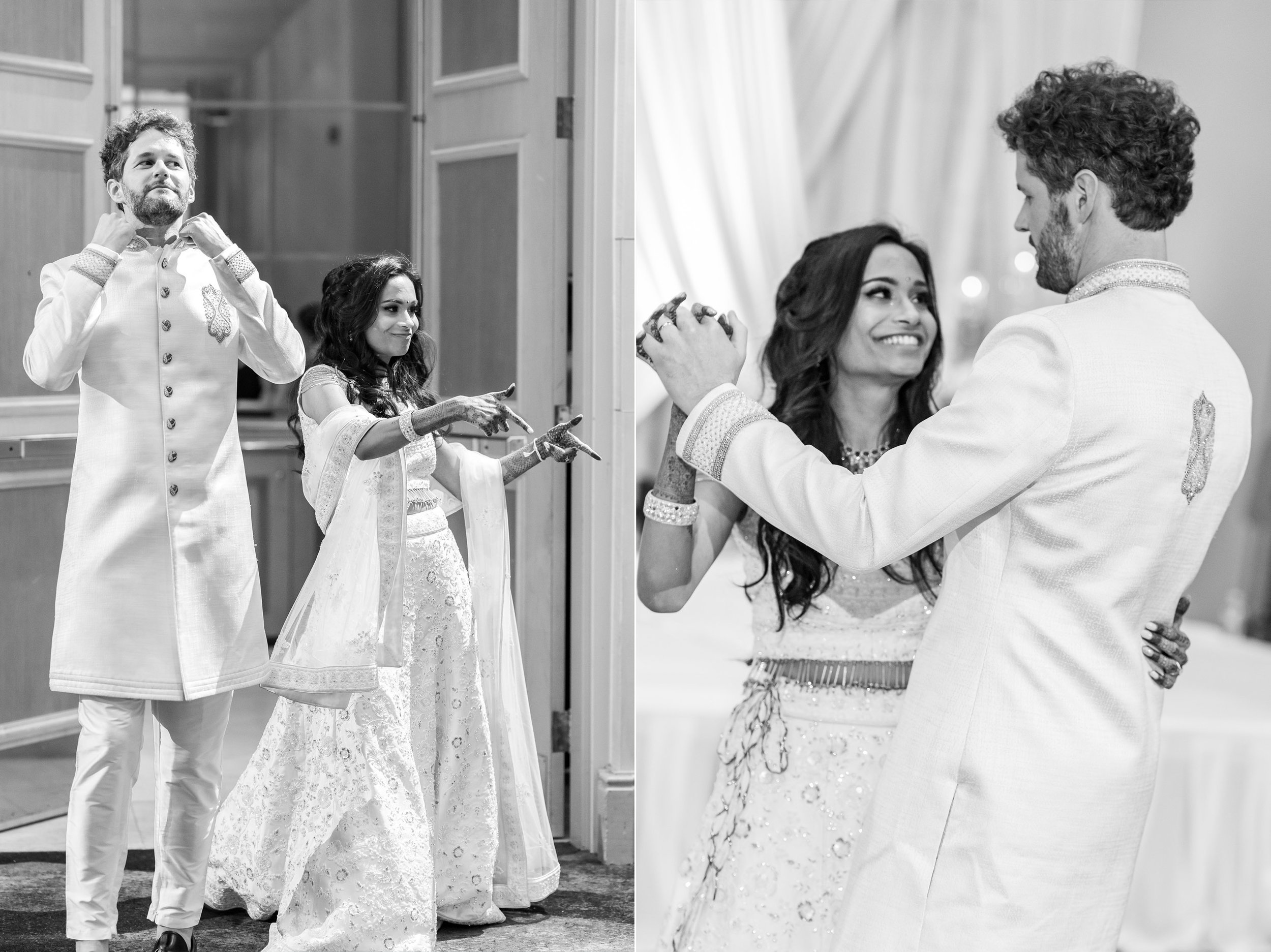 Bride and groom entrance and first dance at wedding at bethesda north marriott