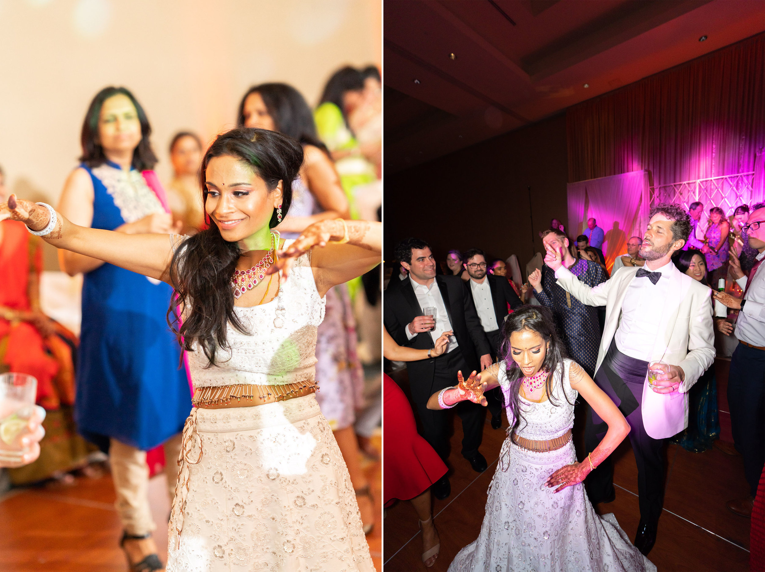 bride on the dance floor with groom and Magic Mike DJs