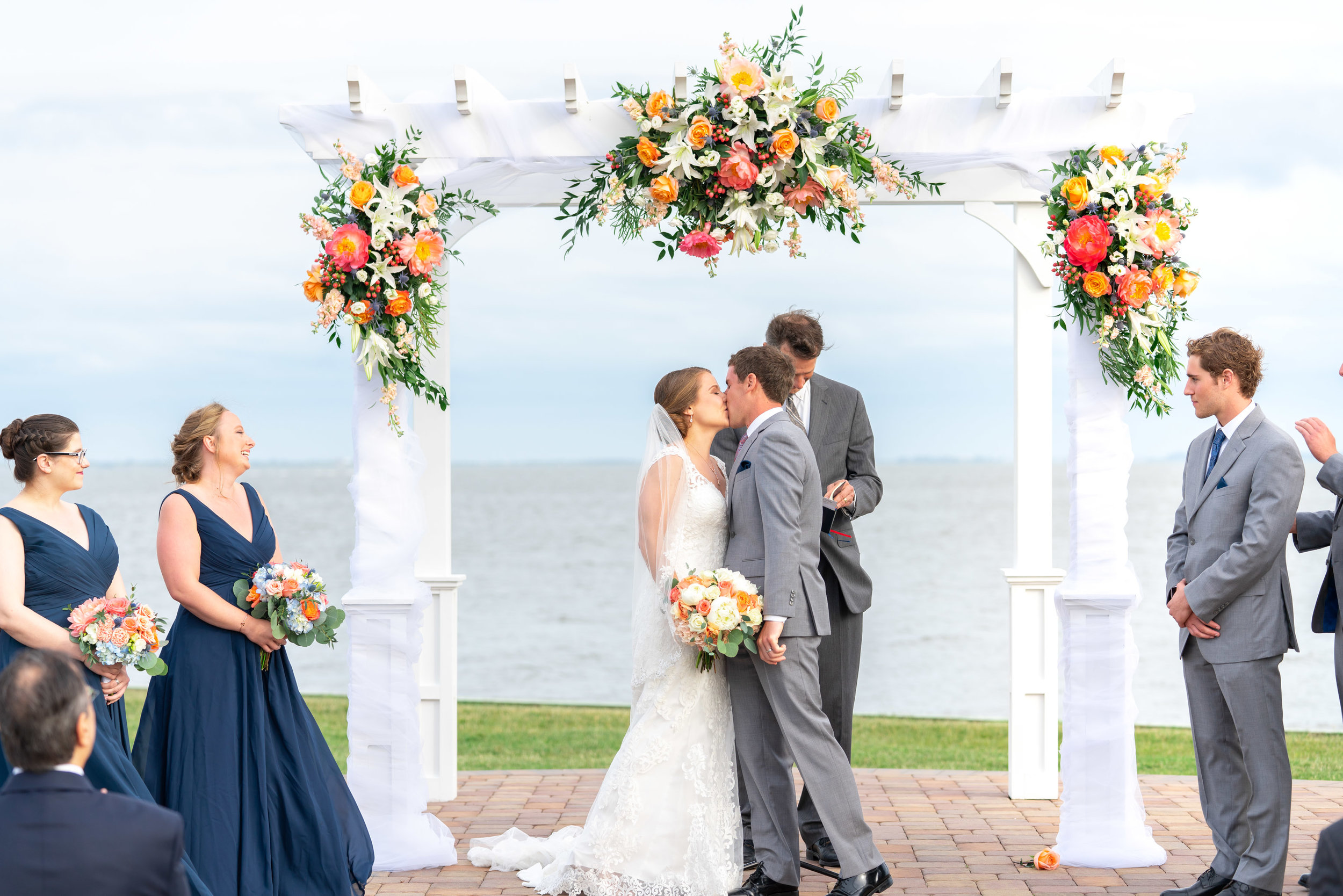 Wedding ceremony on the ocean at Rehoboth Beach Country Club