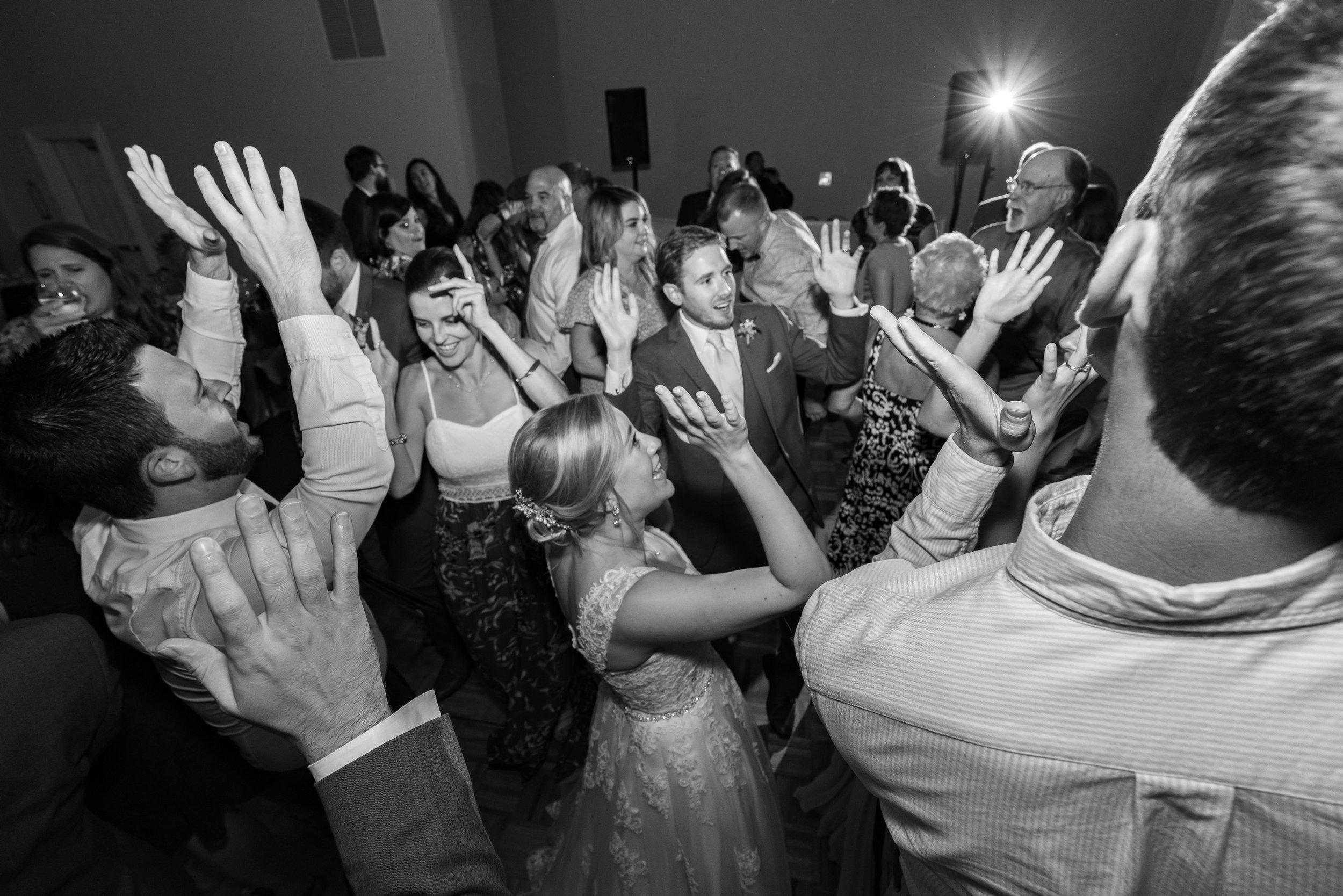 everybody on the dance floor with hands up at frederick venue