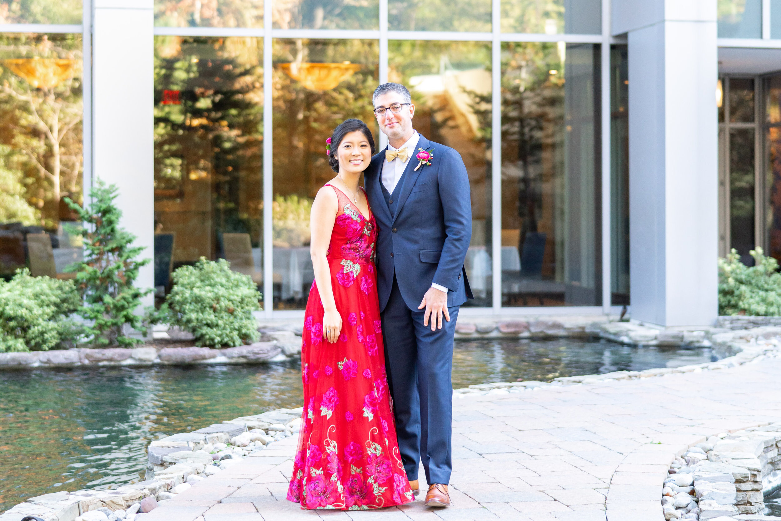 Beautiful wedding portraits of bride and groom at 2941 restaurant 