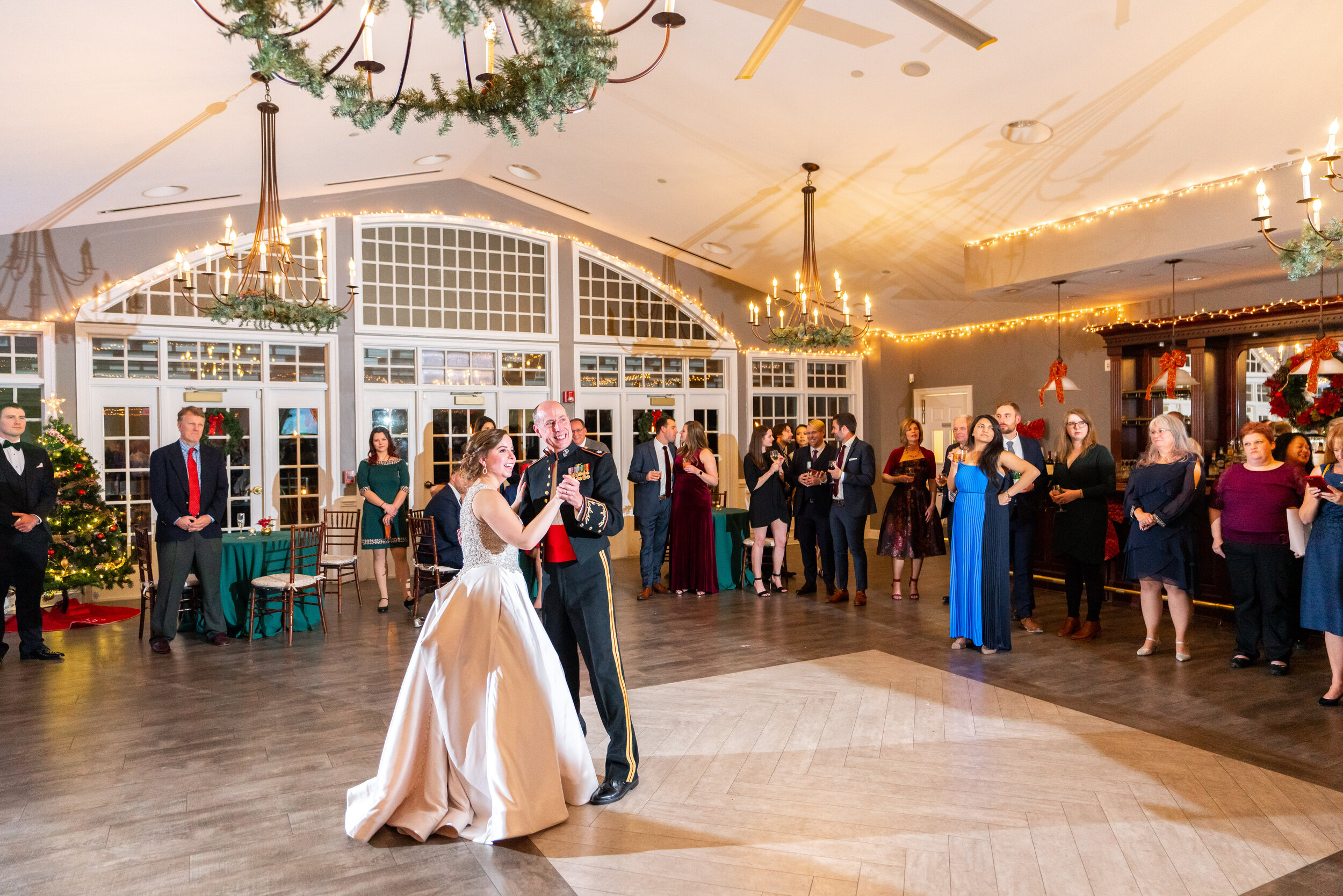 Father daughter dance at christmas wedding in virginia