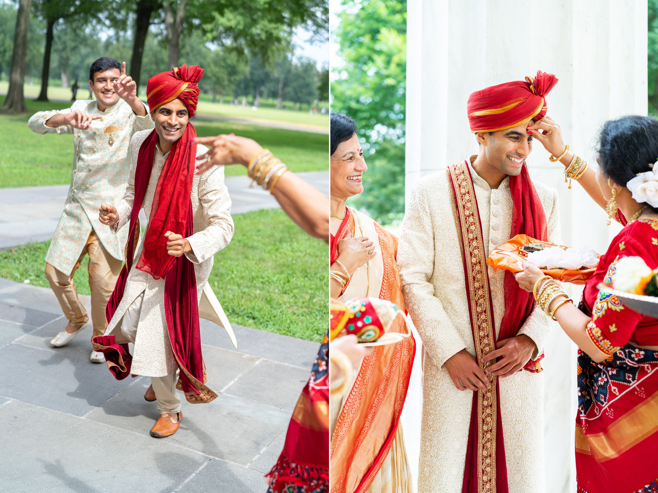 Baraat on National Mall to DC War Memorial wedding ceremony