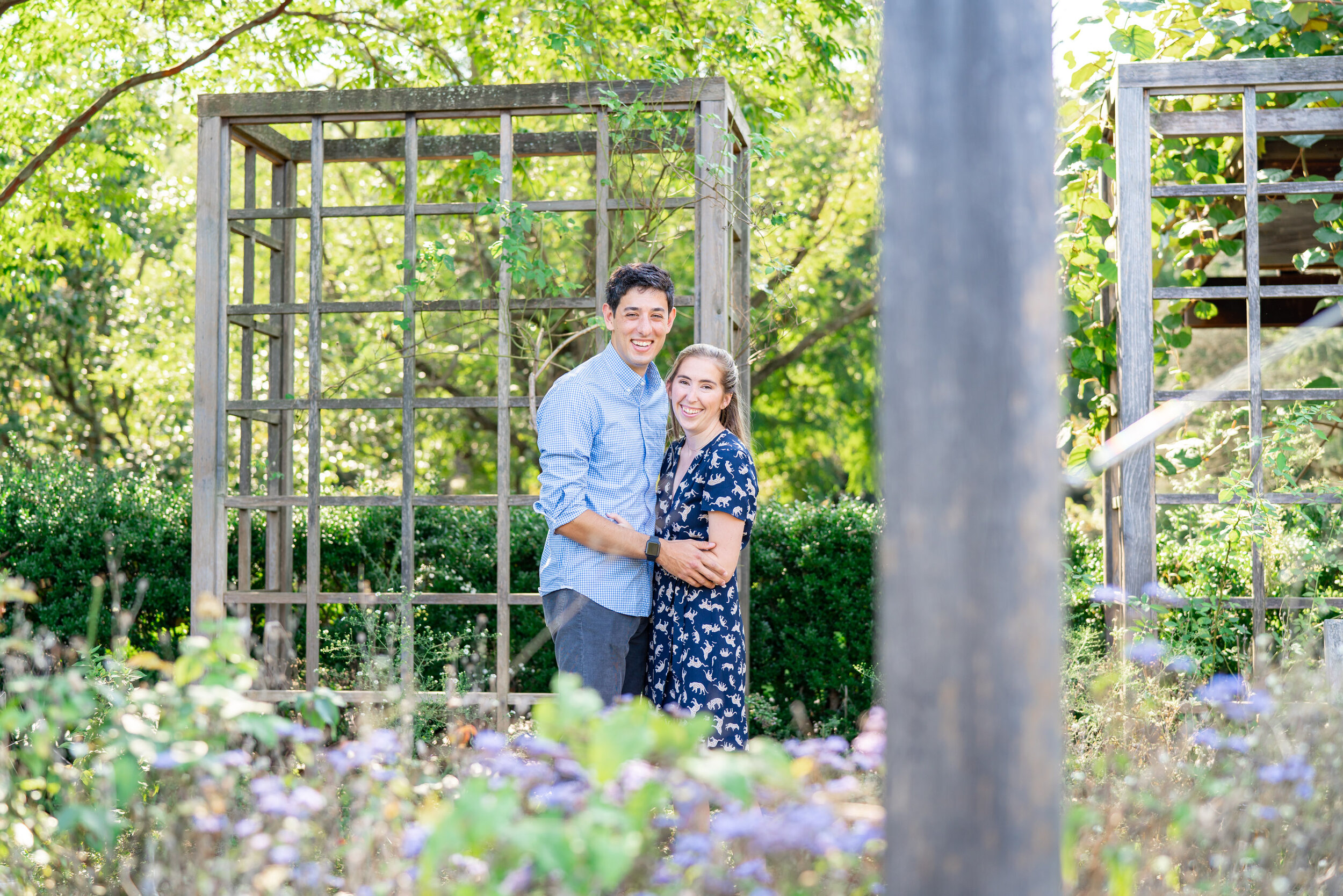Bride and groom engagement session at the National Arboretum
