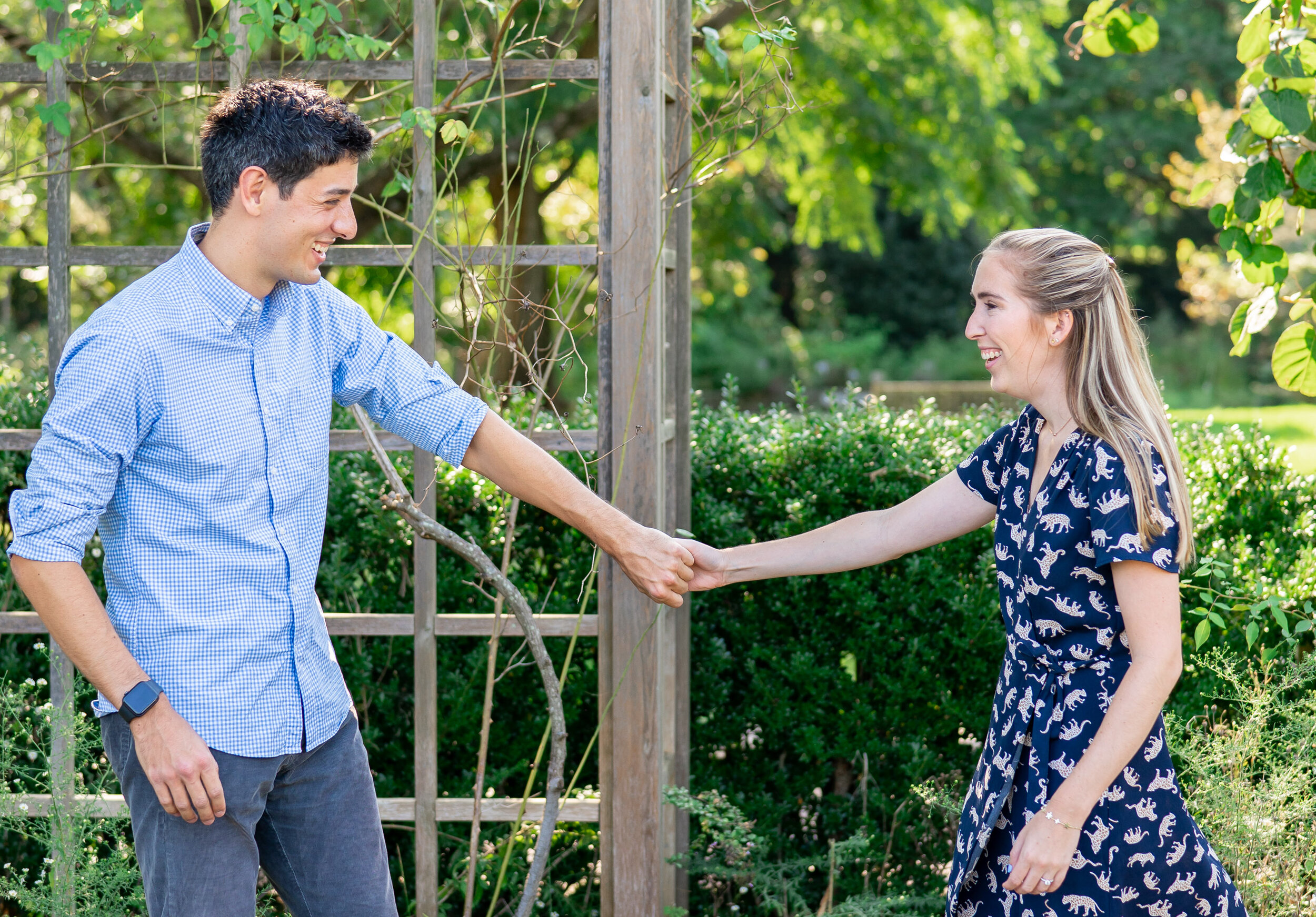 The rose garden at the National Arboretum engagement session