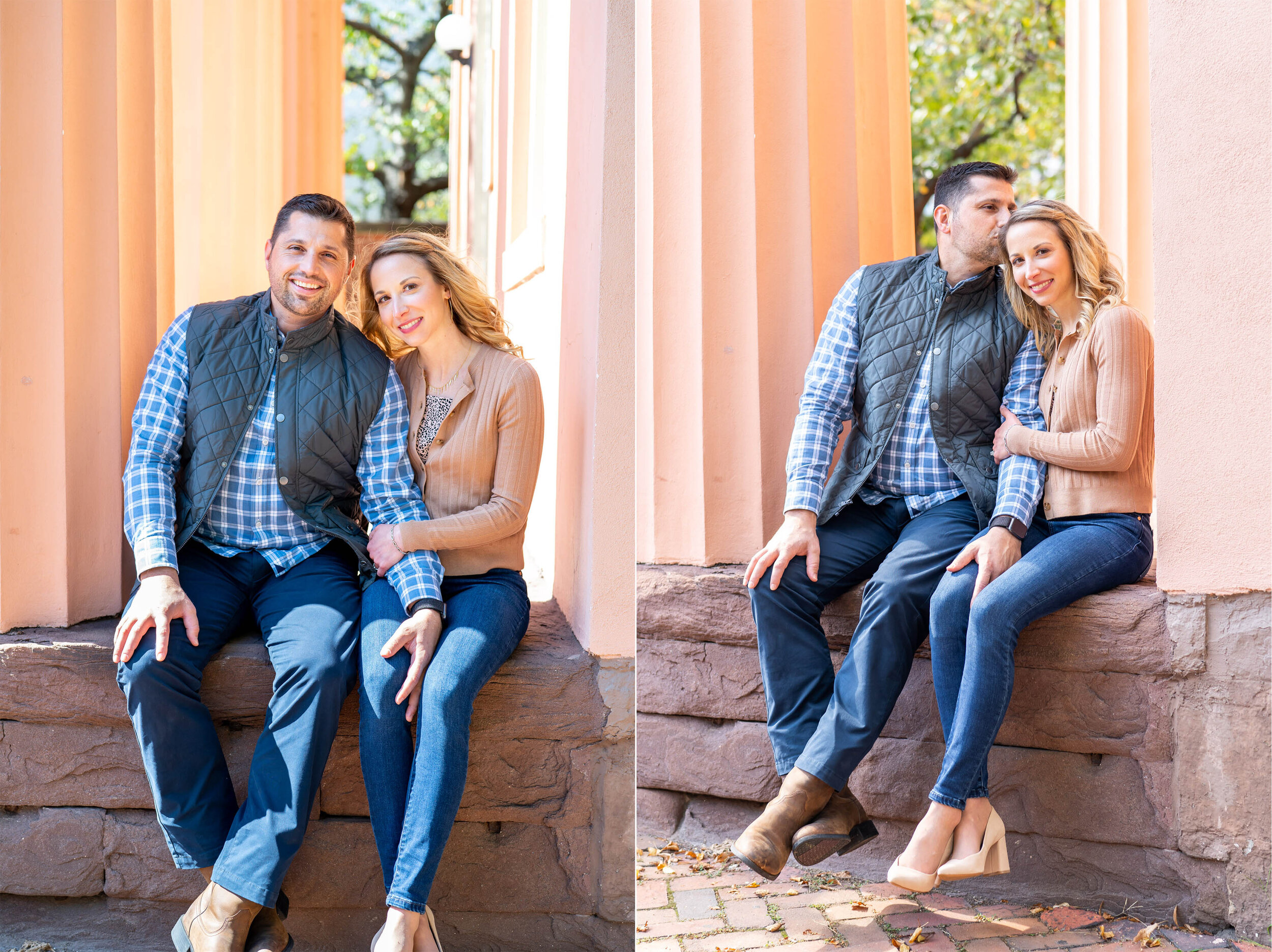 Engagement session at the Athenaeum in Alexandria 