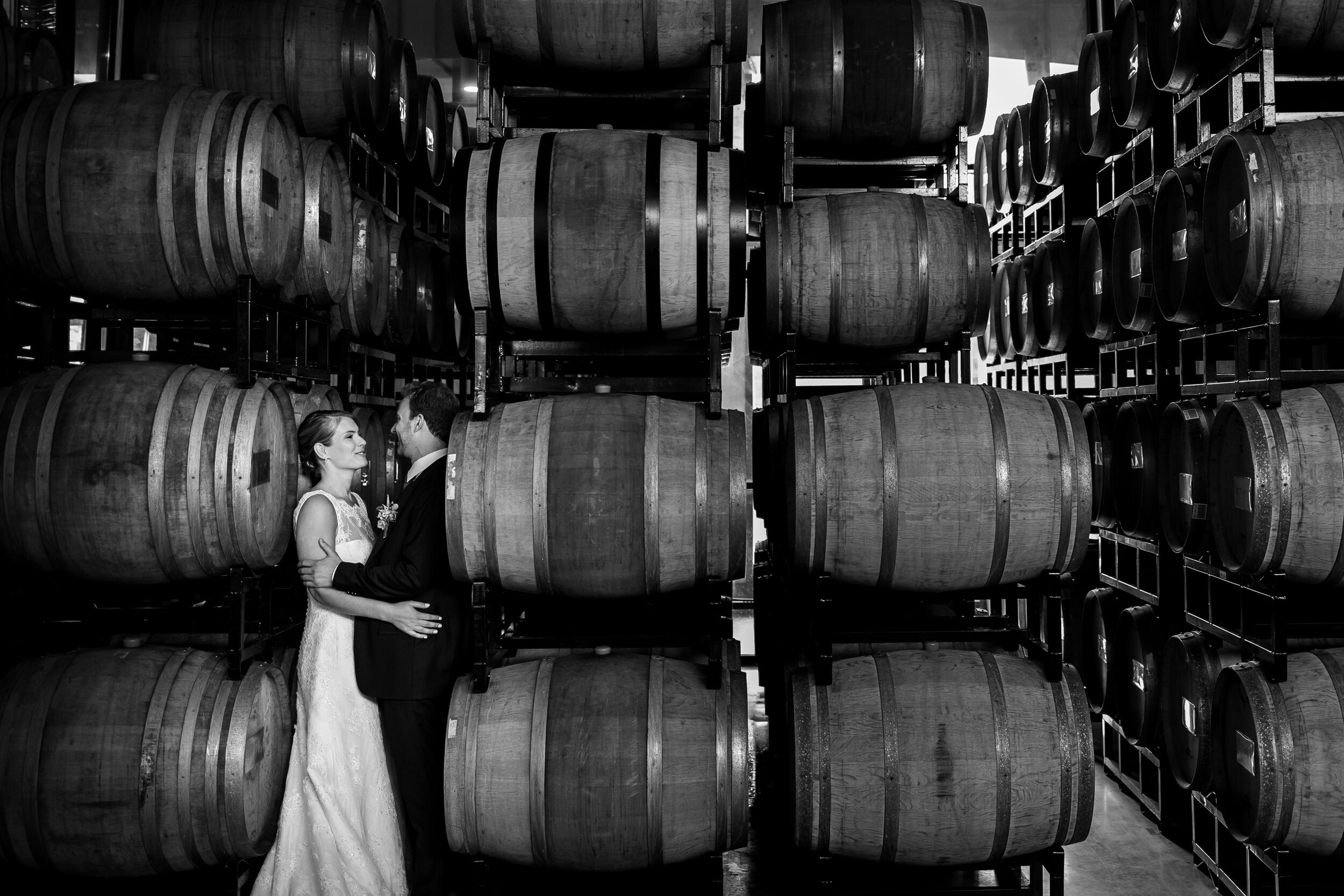 Bride and groom portrait at District Winery in DC