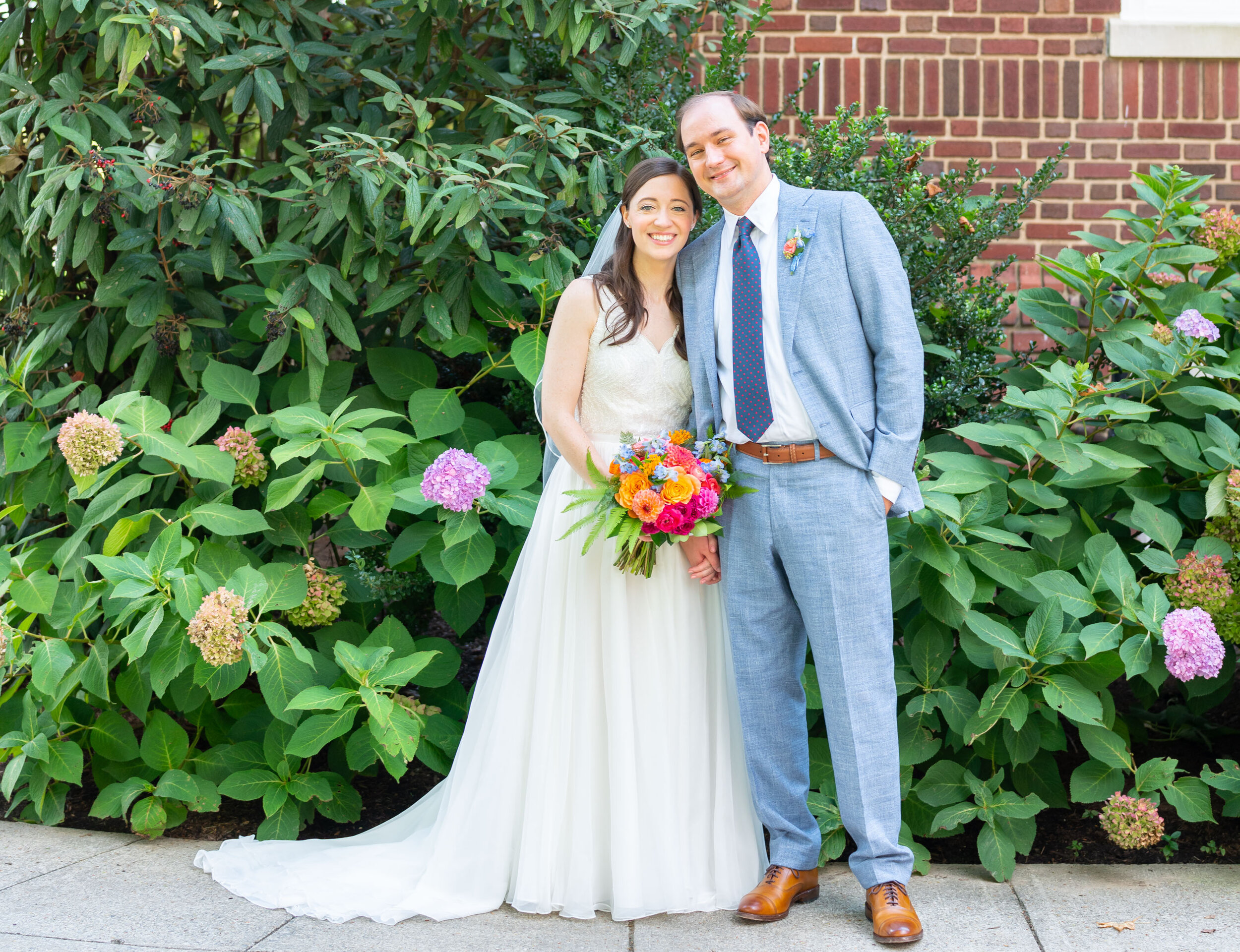 Georgetown Prep chapel wedding portrait with bride and groom