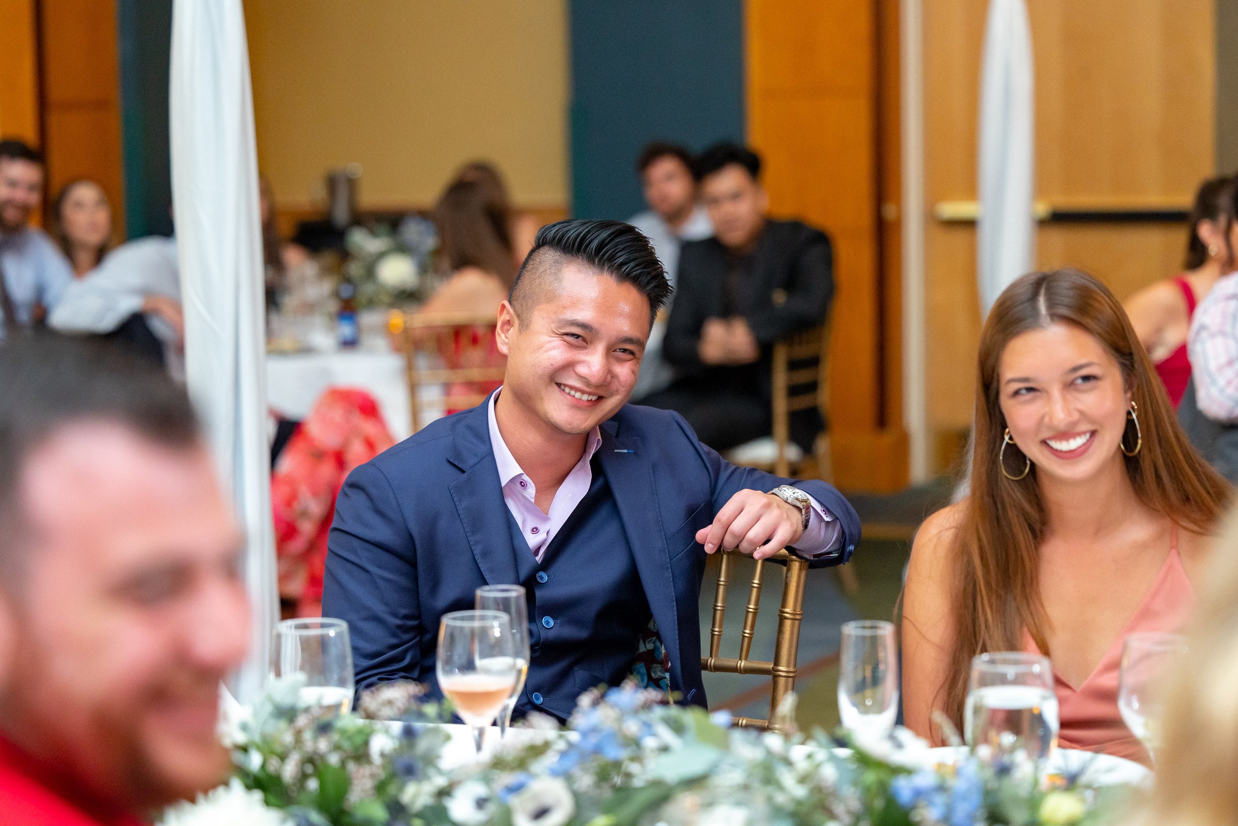 Fun wedding photographer takes candid photos of wedding guests in Washington DC