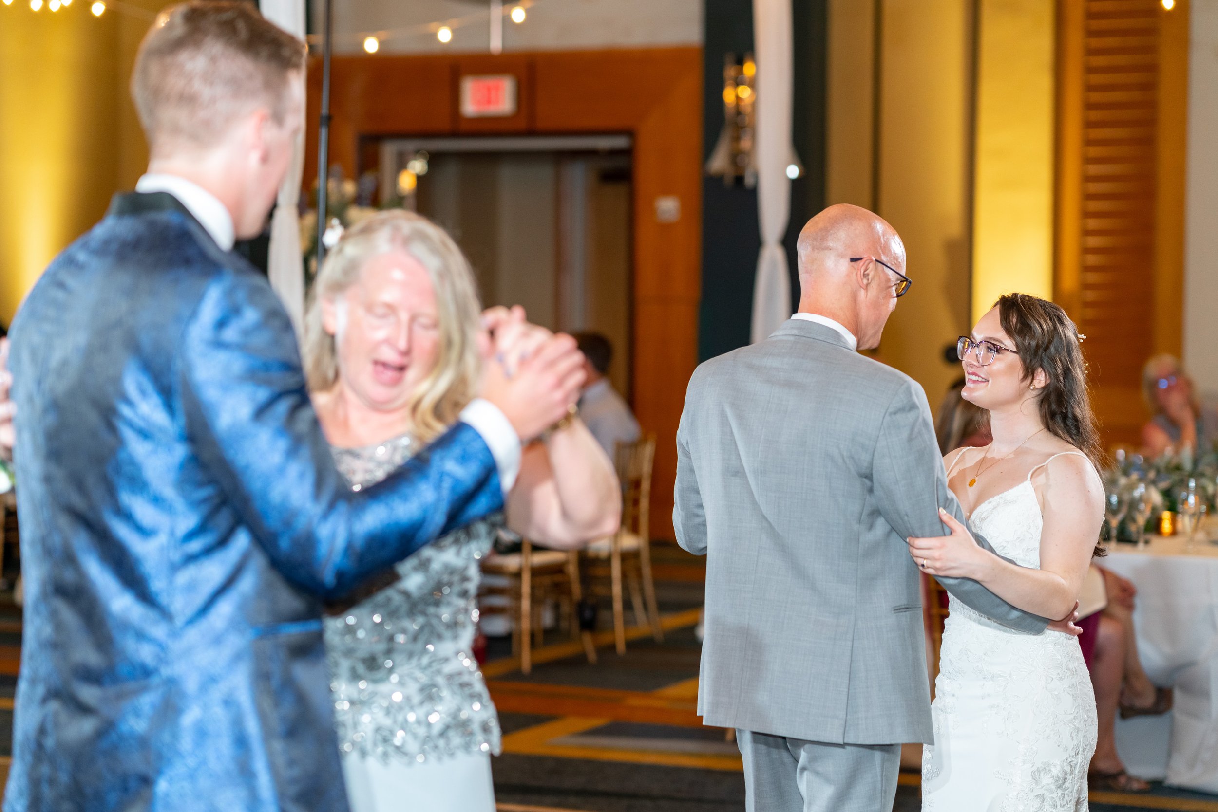 Mother son and father daughter dance together at Hyatt Regency Chesapeake wedding