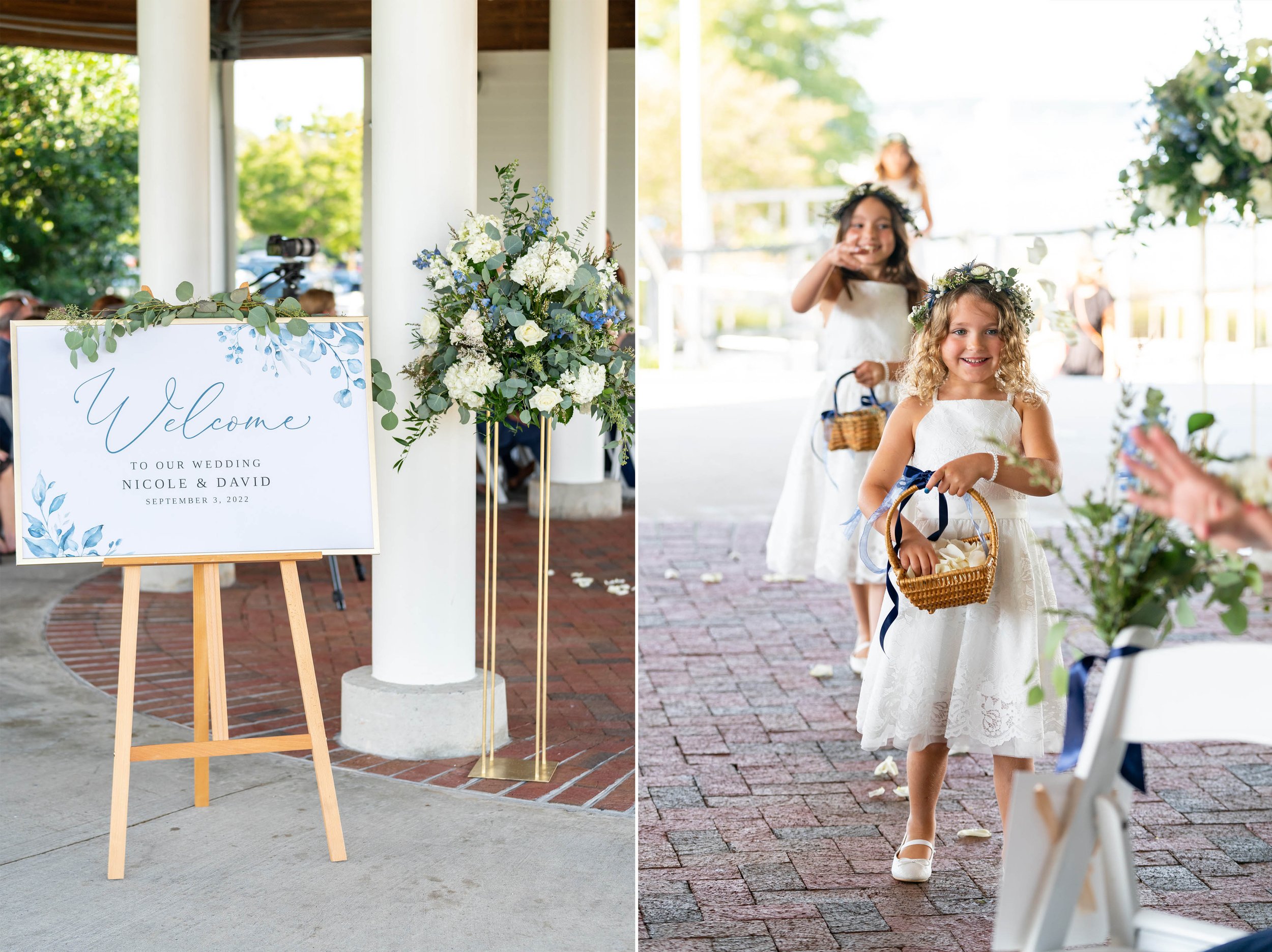 Hyatt Regency Chesapeake wedding photos and ceremony pavilion with sign