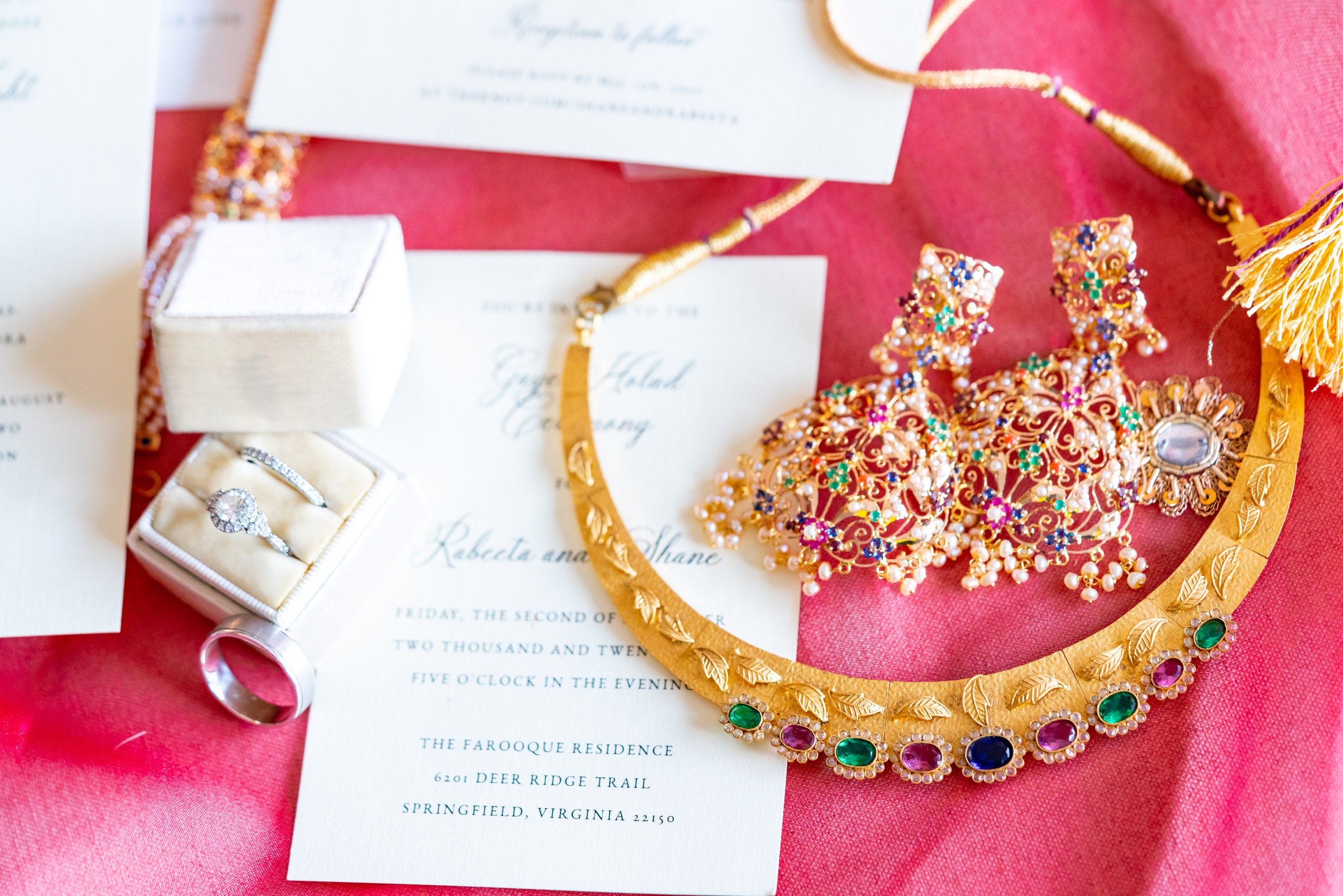 Beautiful jewelry before muslim Indian wedding at Hyatt Regency Dulles