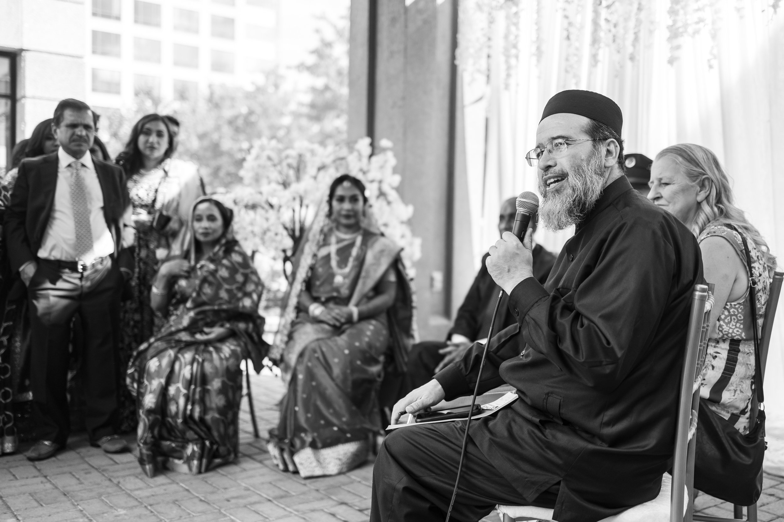 imam speaks during the nikkah at the Hyatt Regency Dulles muslim wedding