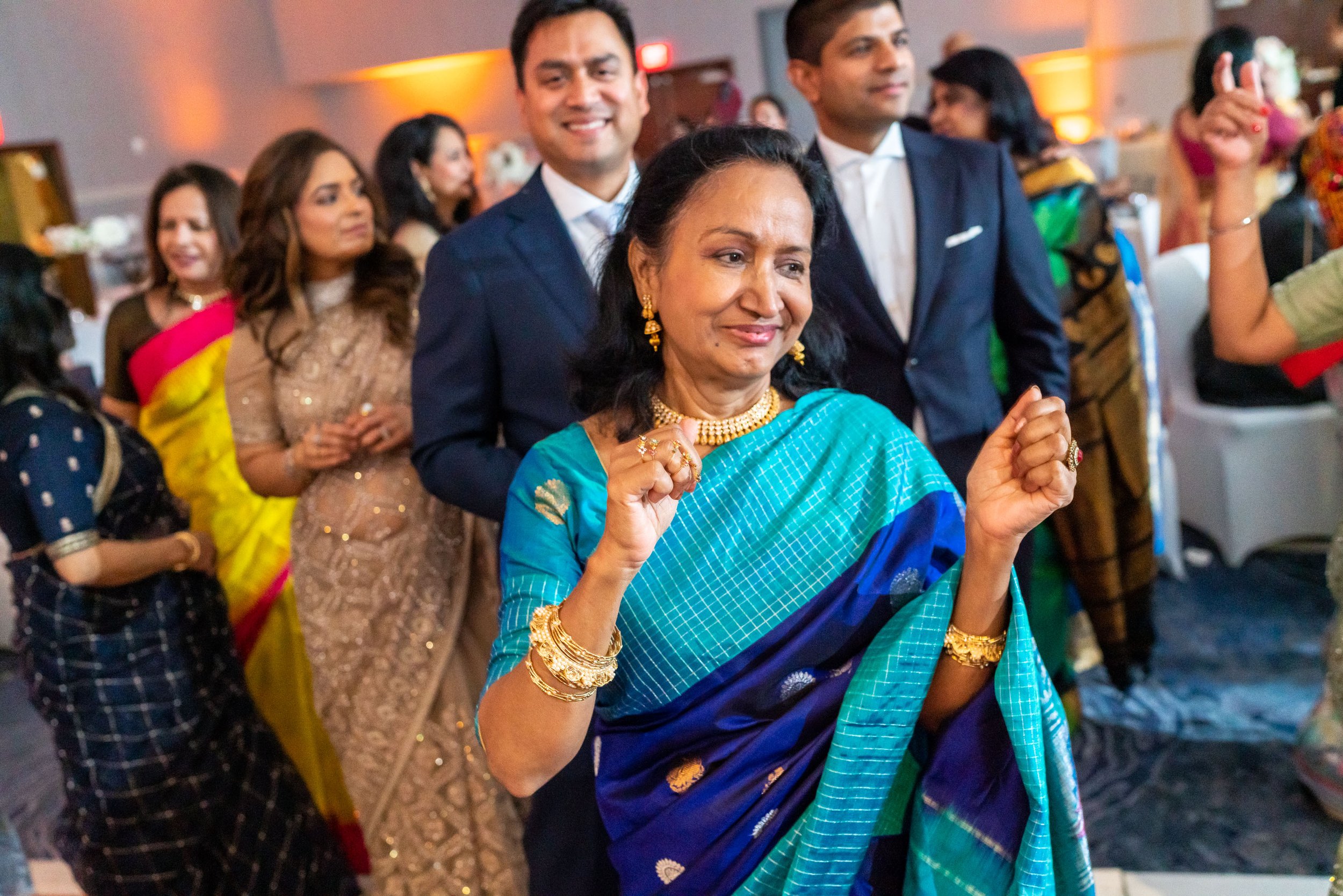 indian wedding dance floor photos from wedding reception at Hyatt Dulles
