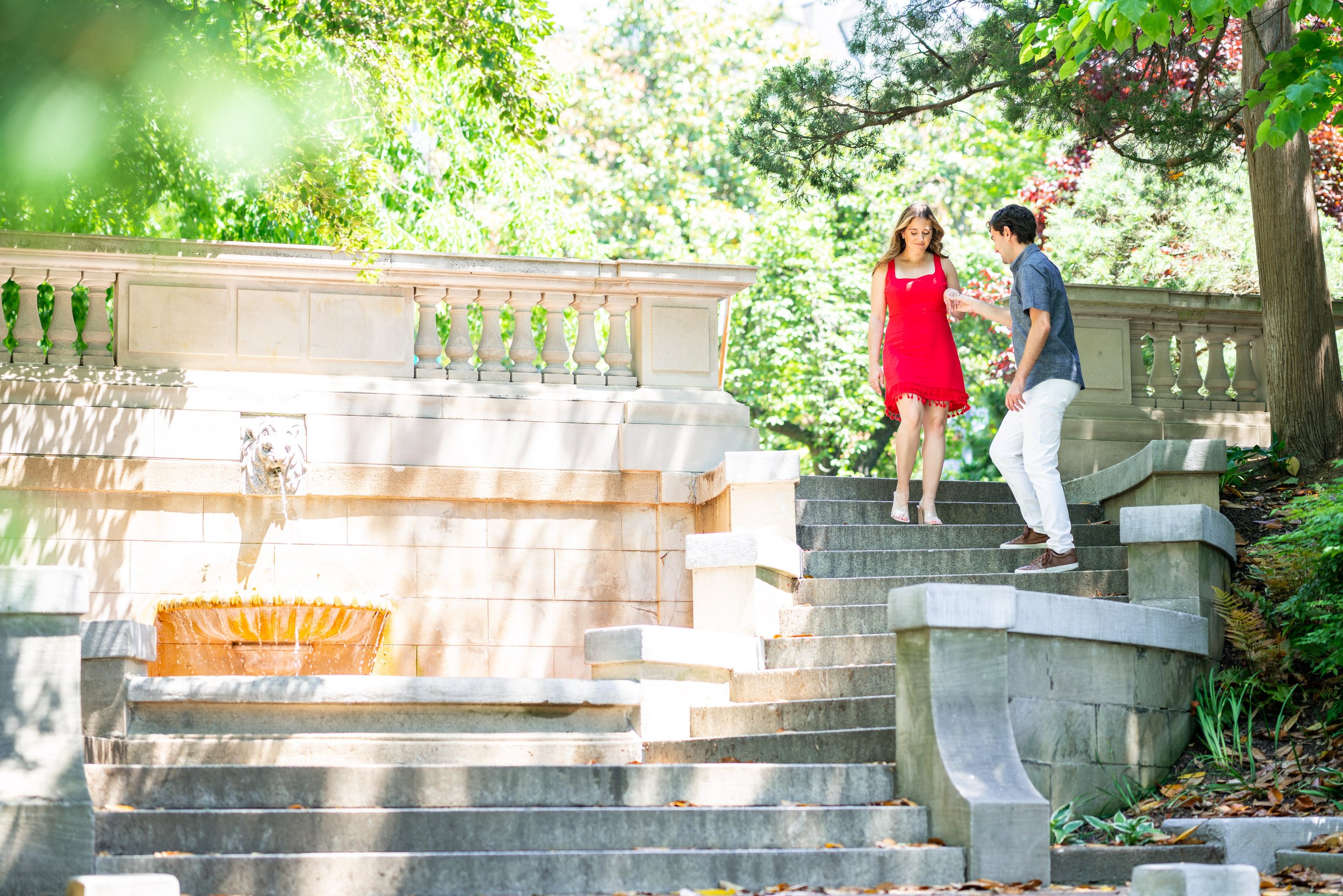 Engagement session at Spanish steps in dc in summer