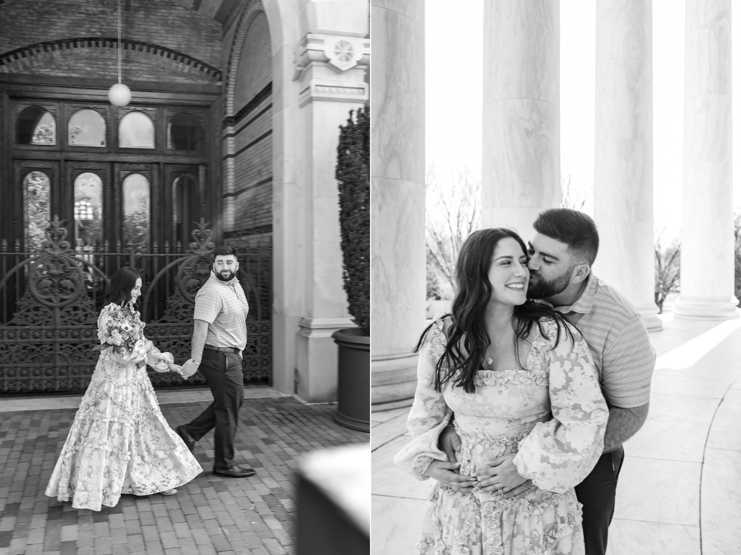 Emotive black and white engagement photos in Washington DC