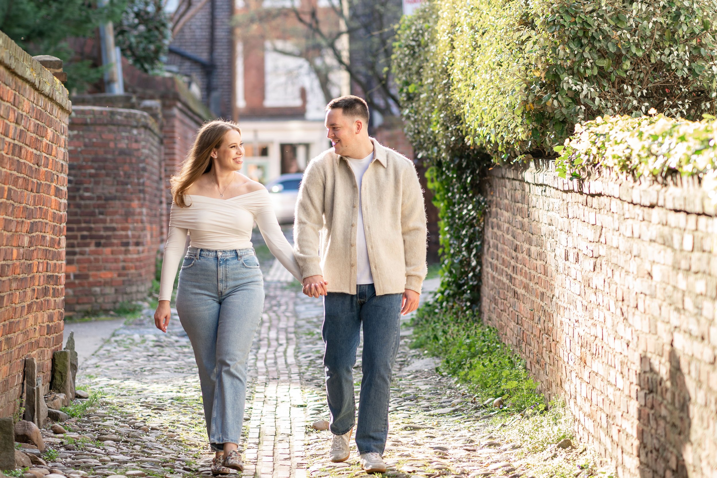 Swifts Alley engagement photos in Old Town Alexandria