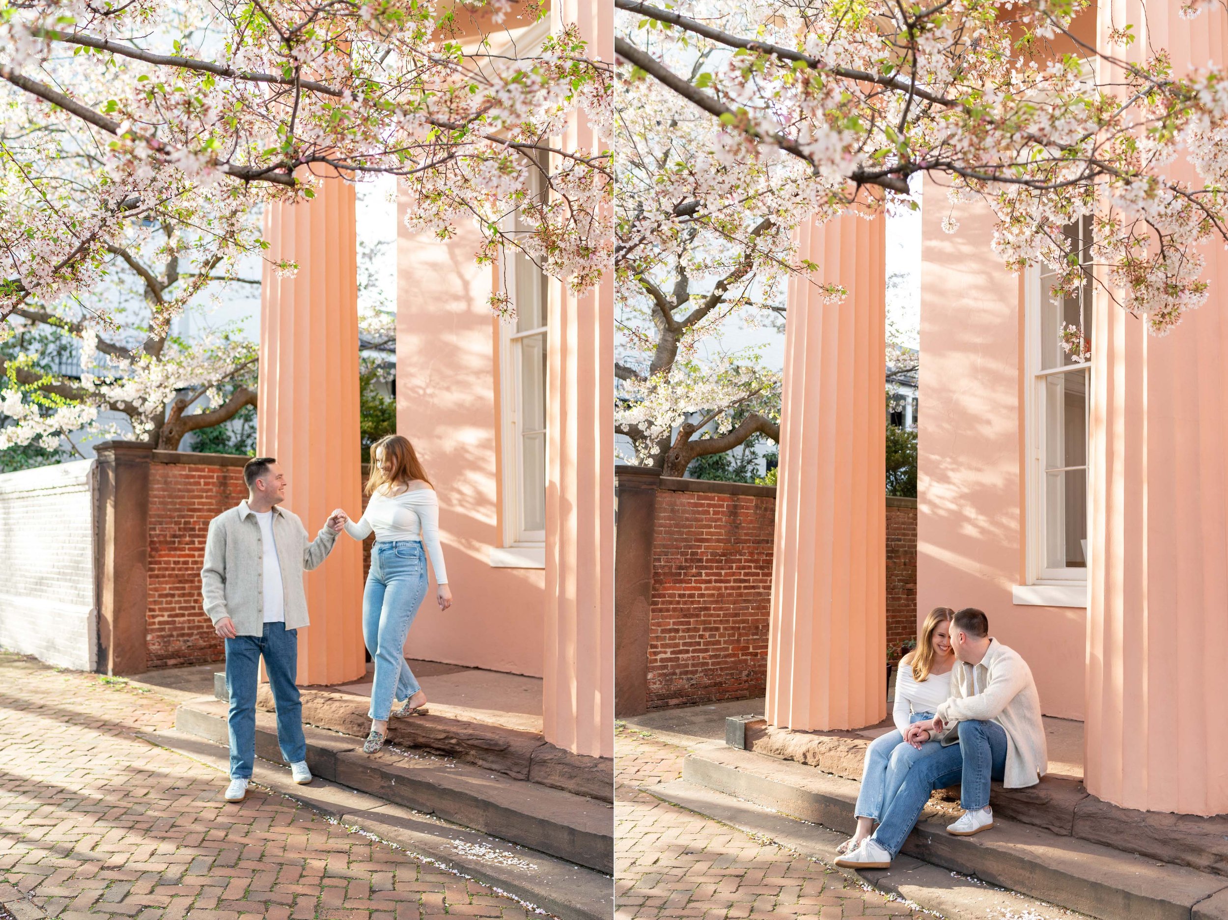 Prince St in Old Town Alexandria engagement session
