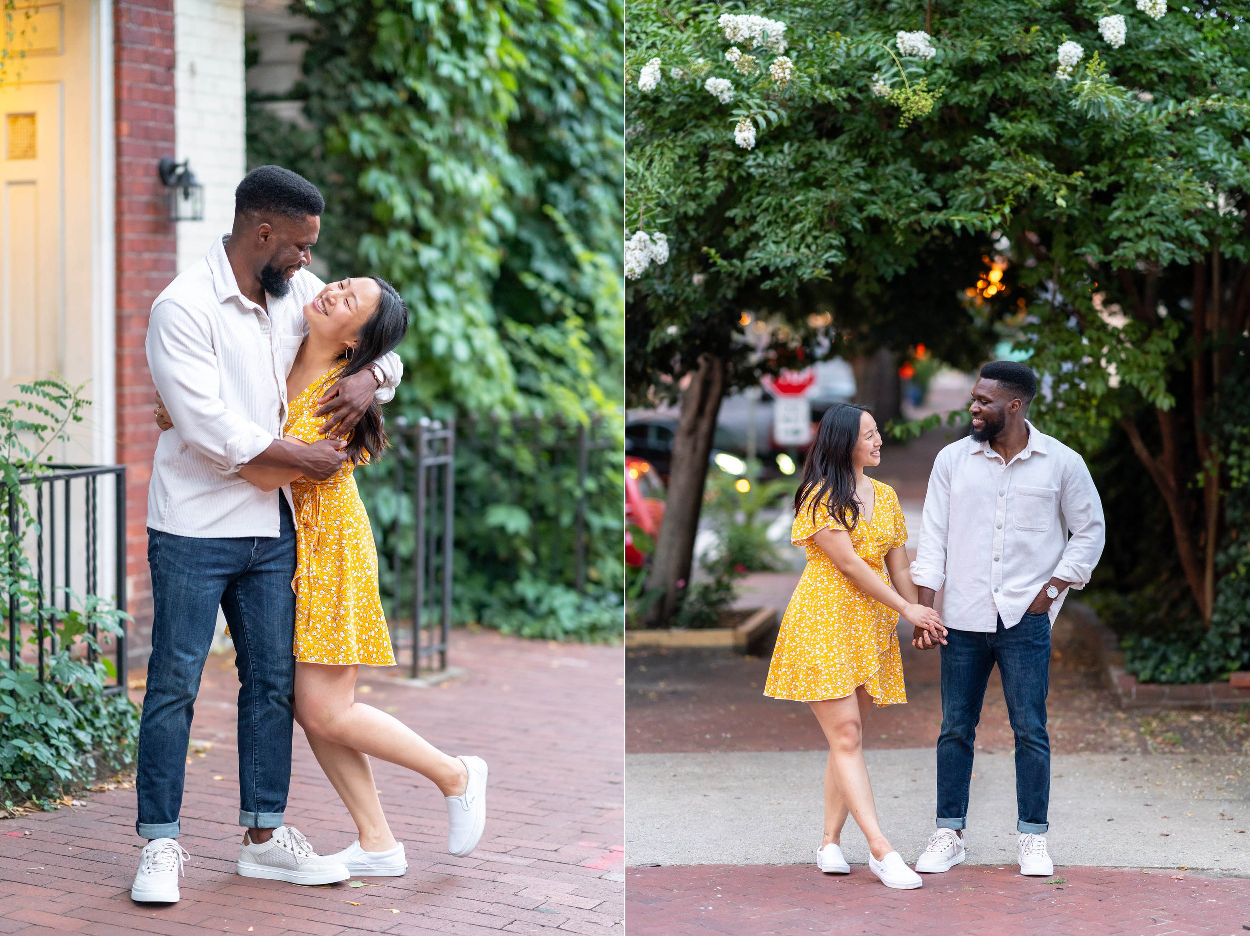Fun candid engagement session in Washington DC Georgetown