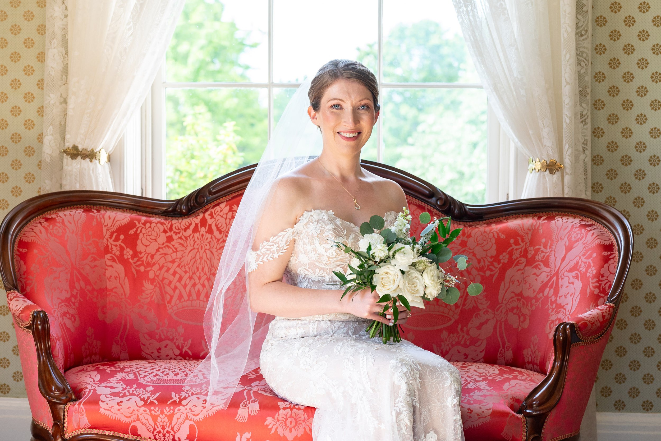Bridal portrait with fun wedding photographer in DC Lincoln's Cottage