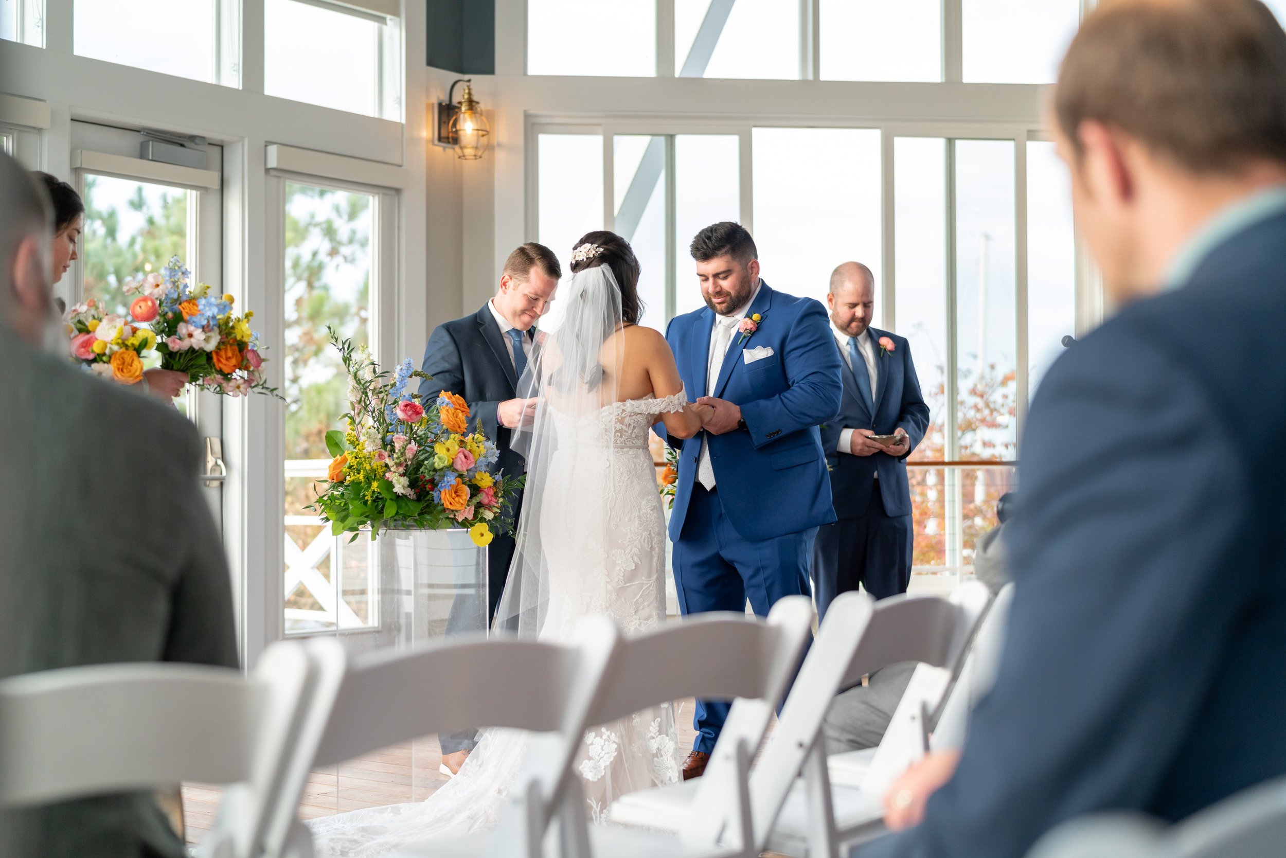 wedding ceremony at Chesapeake Bay Beach Club in Washington DC 
