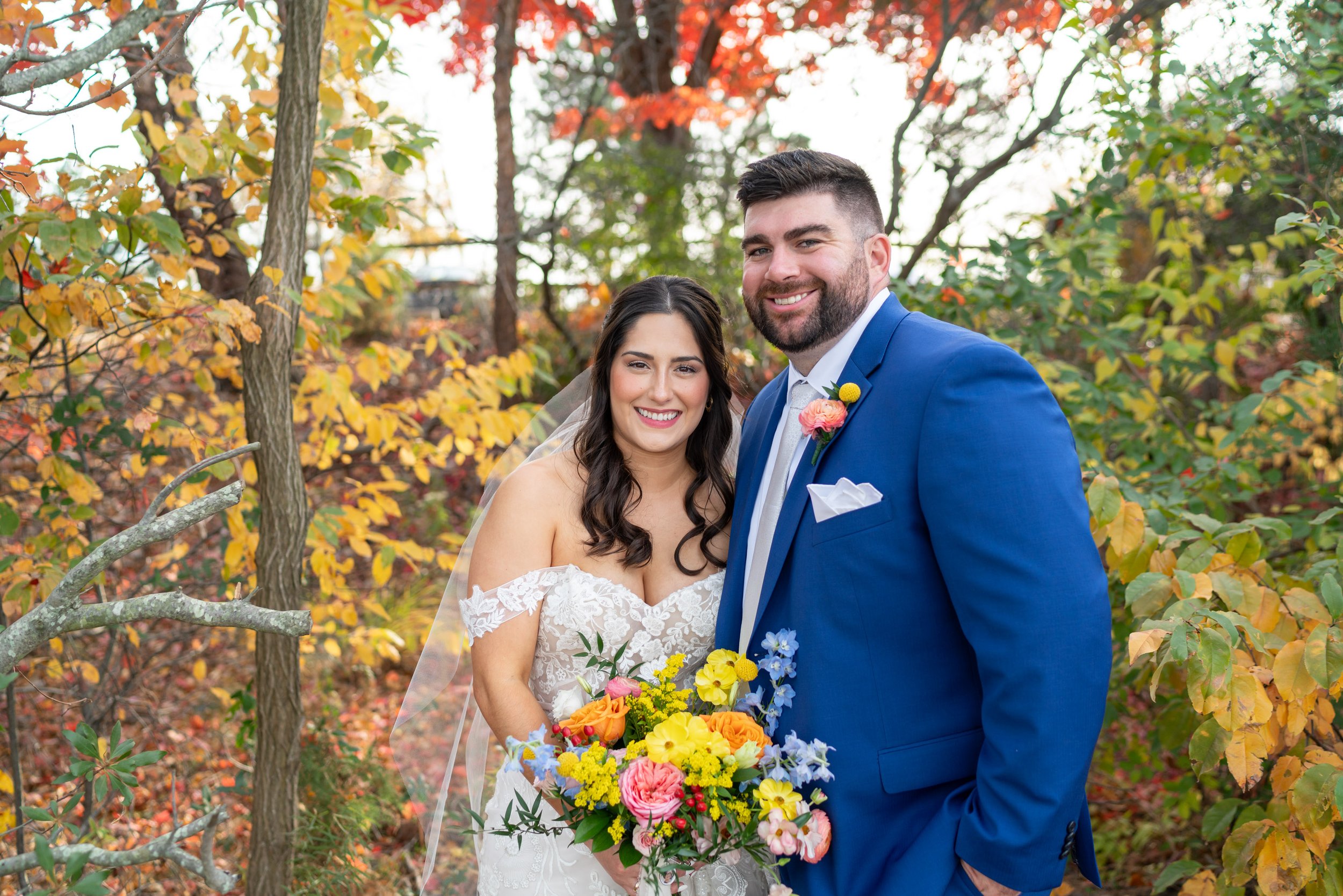 Fall wedding photos at colorful wedding at Chesapeake Bay Beach Club