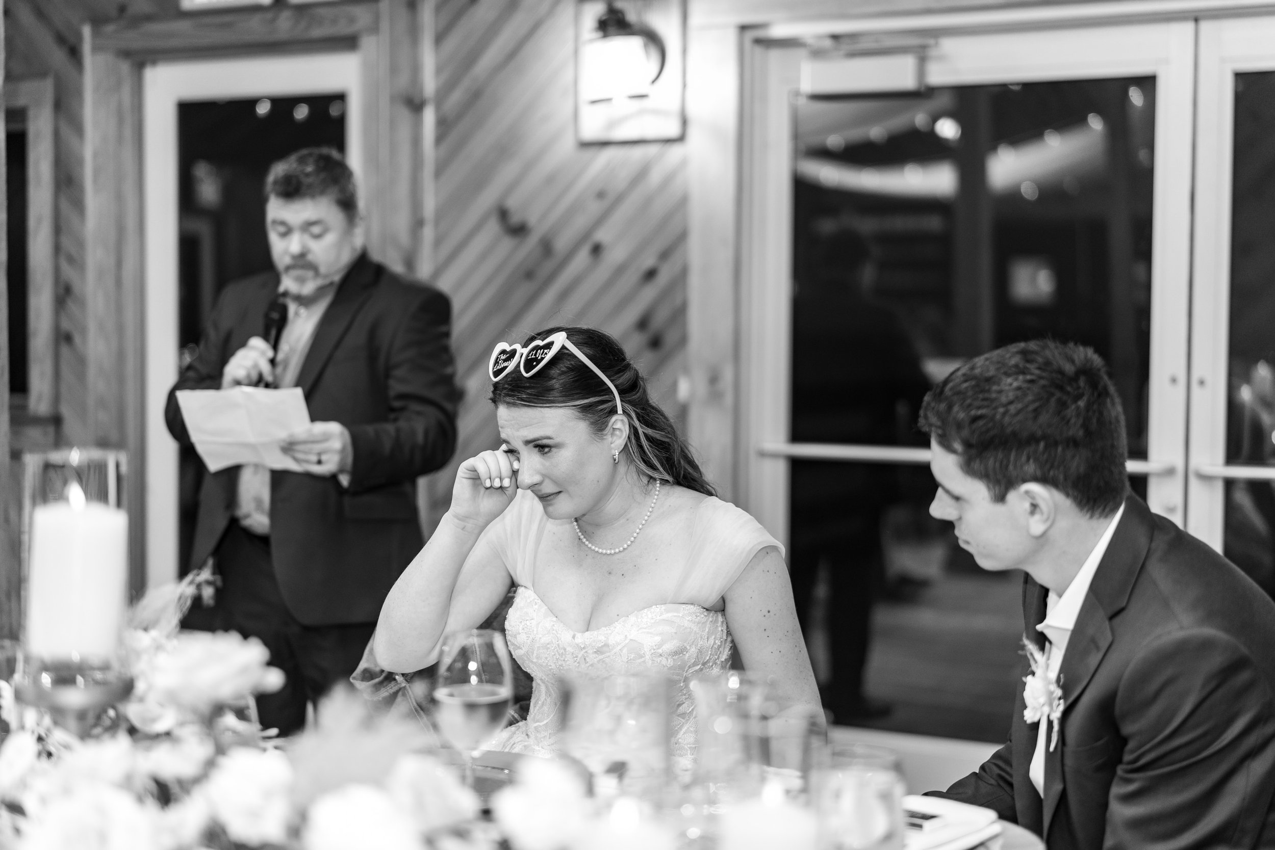 wedding speeches at kitty hawk pier in November wedding outer banks nc