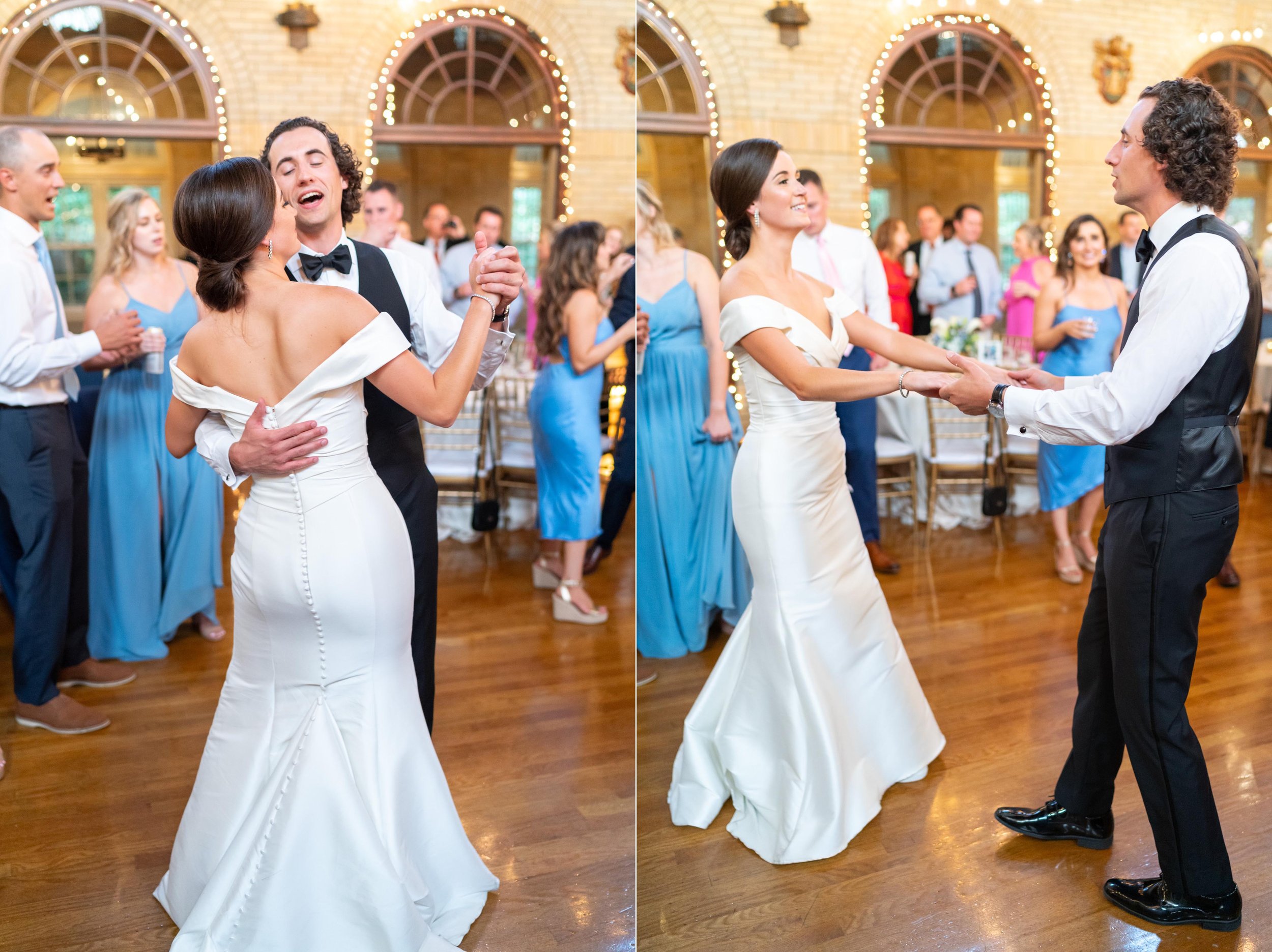 bride and brother dancing at wedding reception photos at st Francis hall in dc